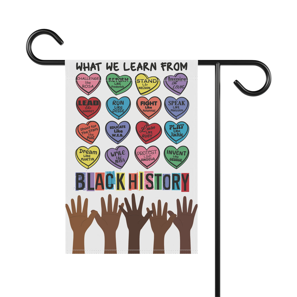 Garden Flag, Black History Love Valentine's Candy Hearts Equality Empowerment Banner, MLK Quotes, BLM Symbol, Juneteenth, Melanin, Freedom,