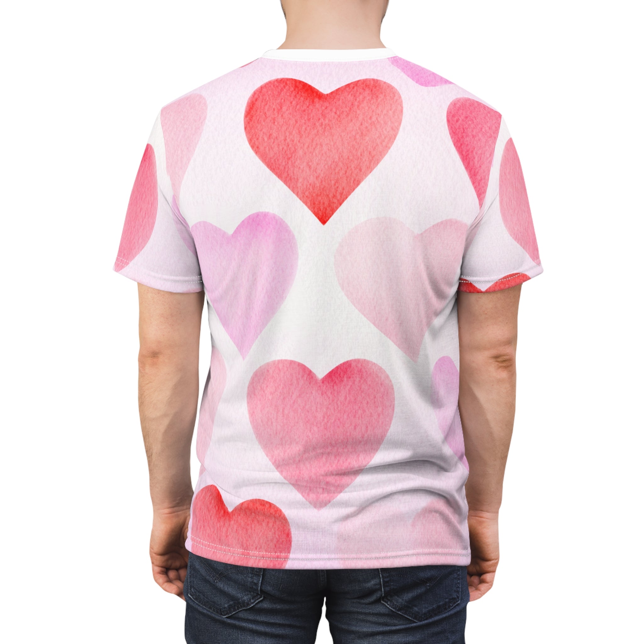 Mens Heart Print Valentines Tee Mens Valentine's Heart Print Shirt