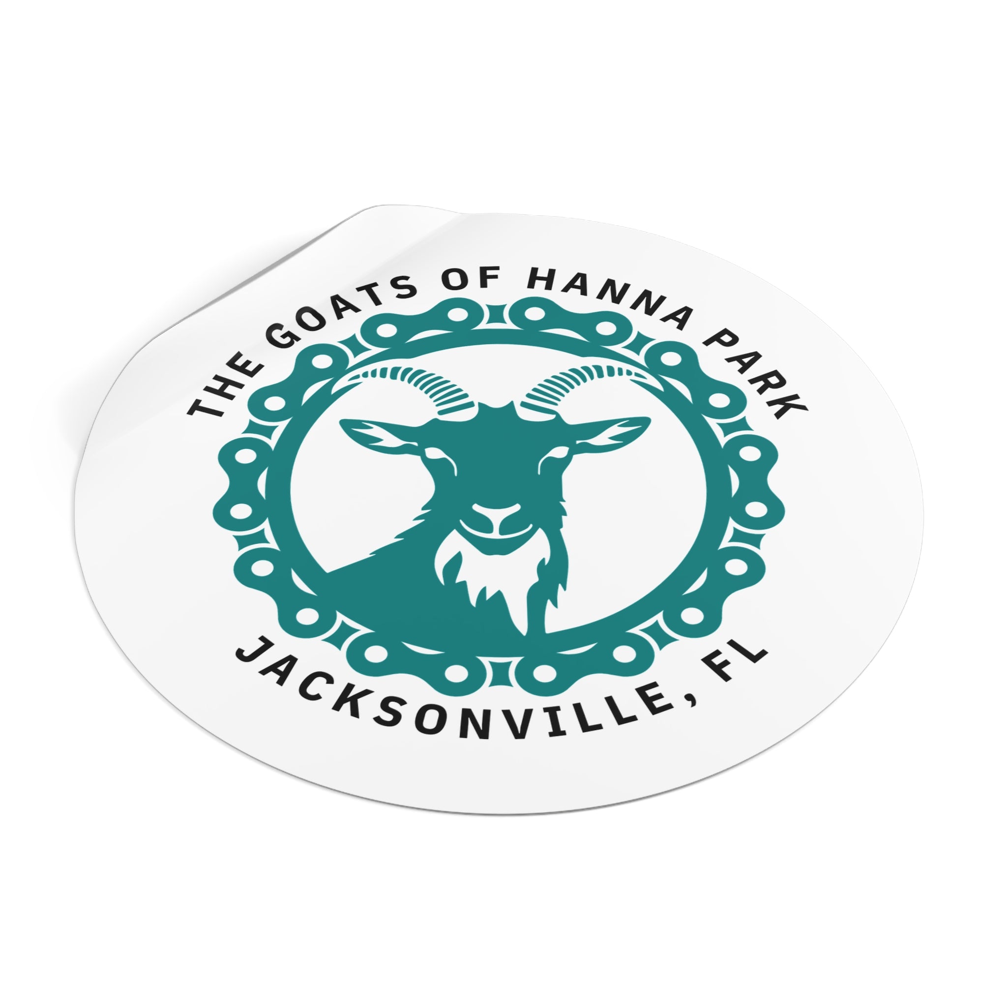 Mountain Bike Goat Round Vinyl Stickers