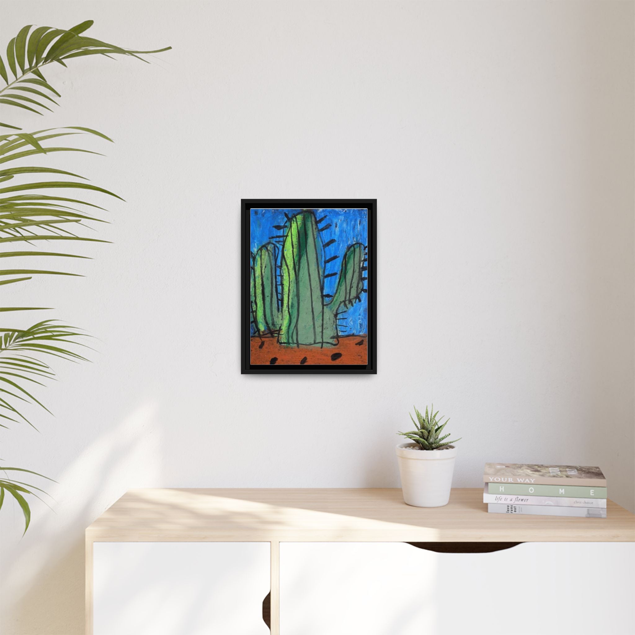 Cactus Matte Canvas, Framed Art by Jackson Smith