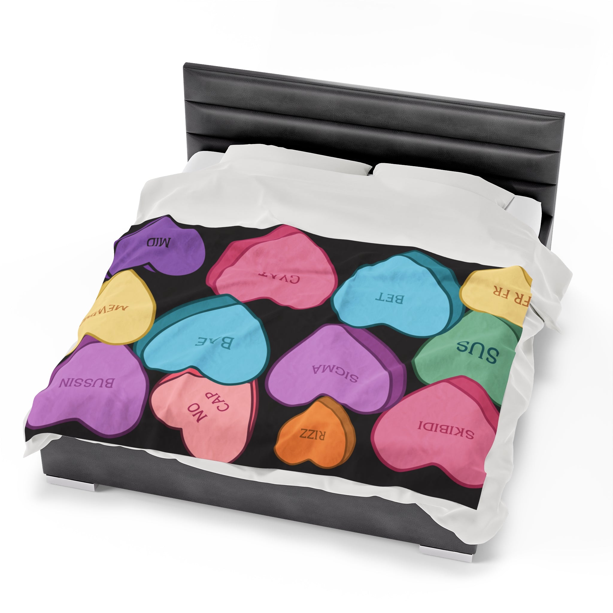 Candy Heart Valentine's Velvet Soft Blanket