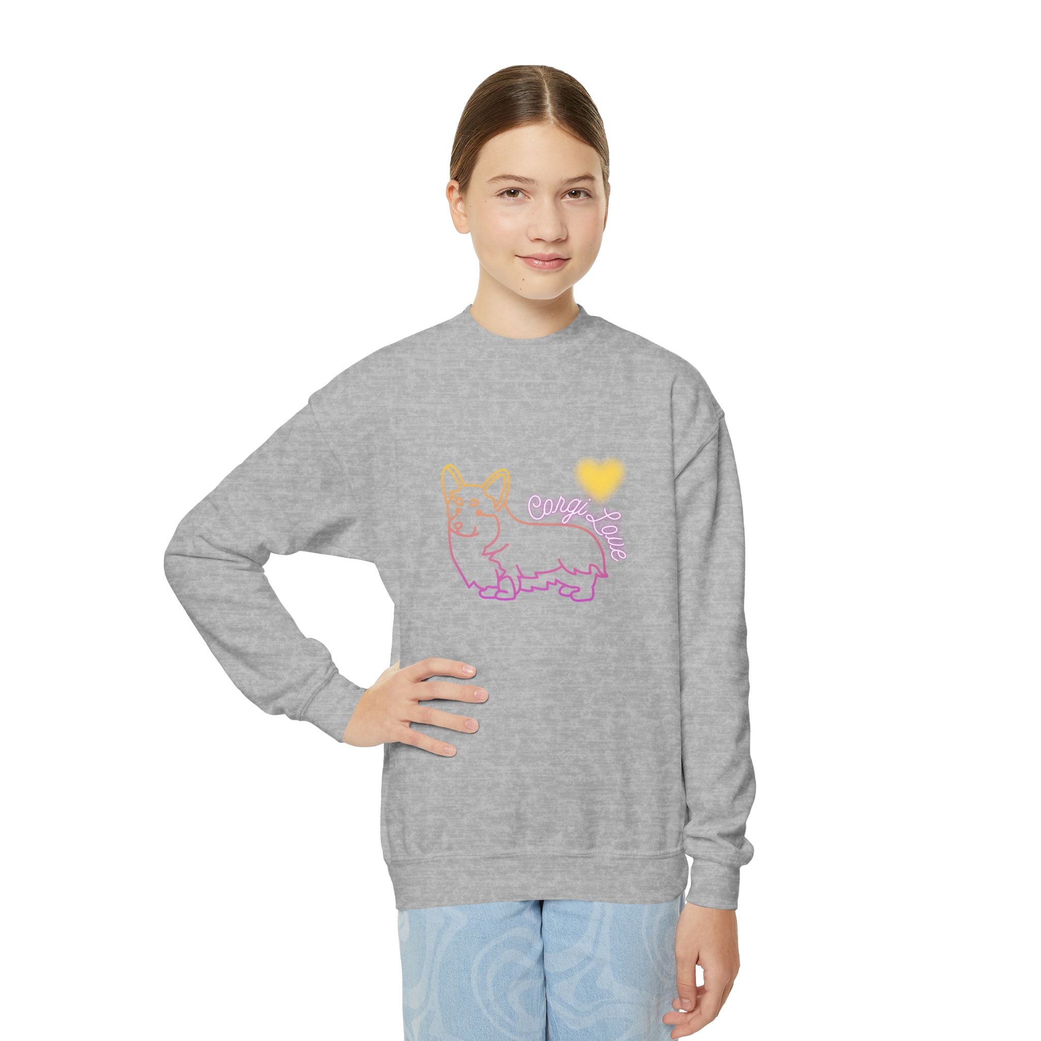 Corgi Love Youth Crewneck Sweatshirt