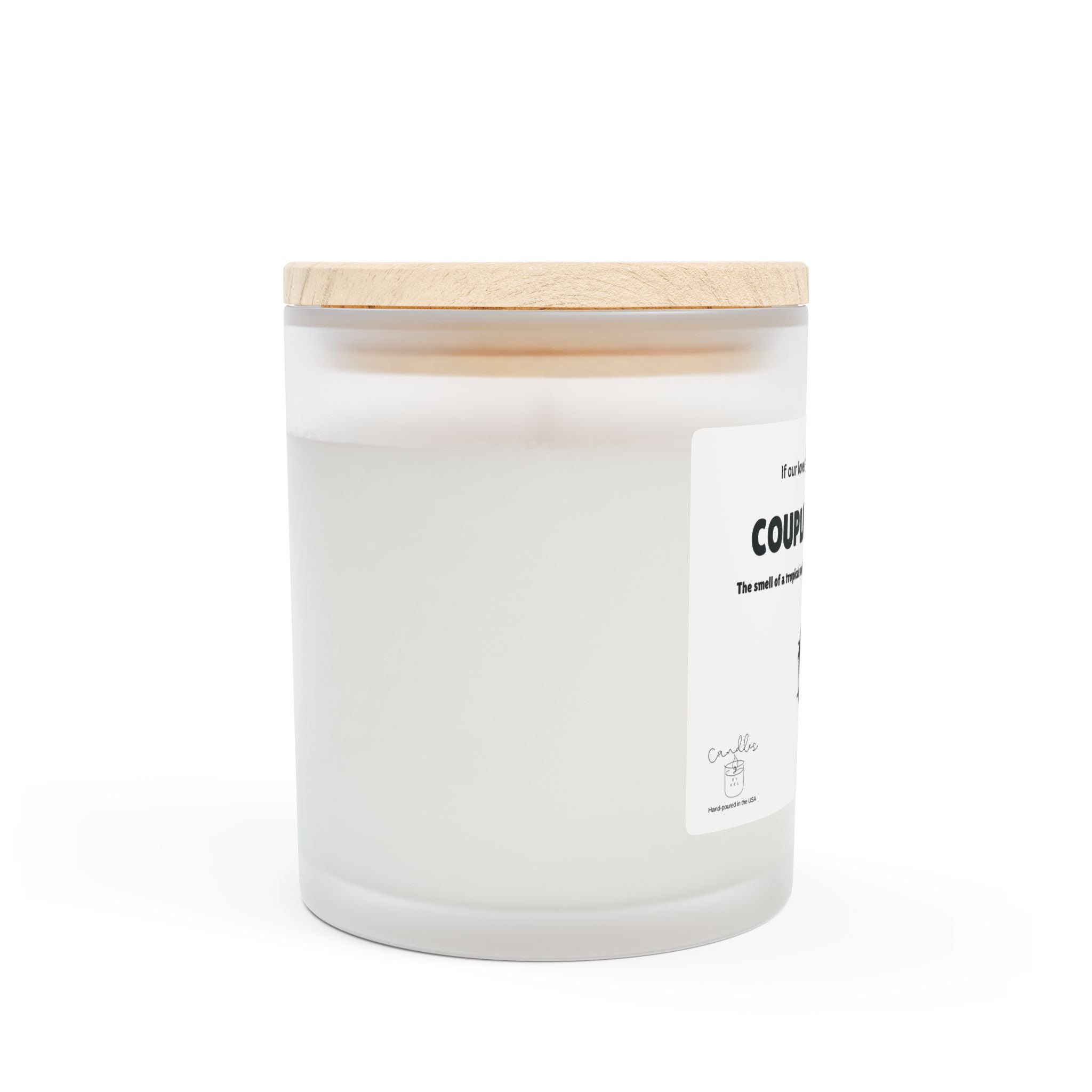 Couples Retreat Frosted Glass Candle, 11oz If Our Love Story Were a Movie Candle Unique Wooden Wick Candle Couples Gift