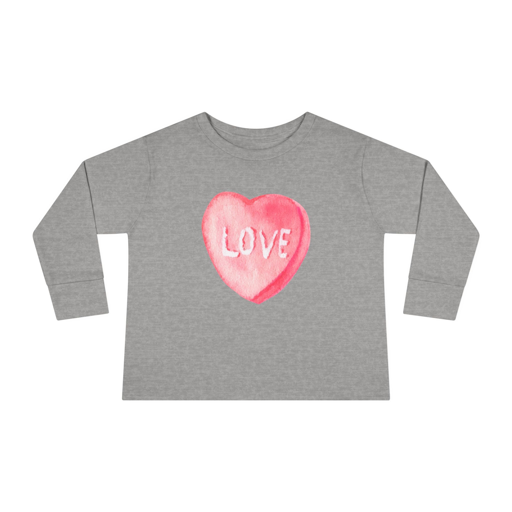 LOVE Candy Hearts Pastel LongSleeve Tee Toddler Long Sleeve Valentine's Day Tee