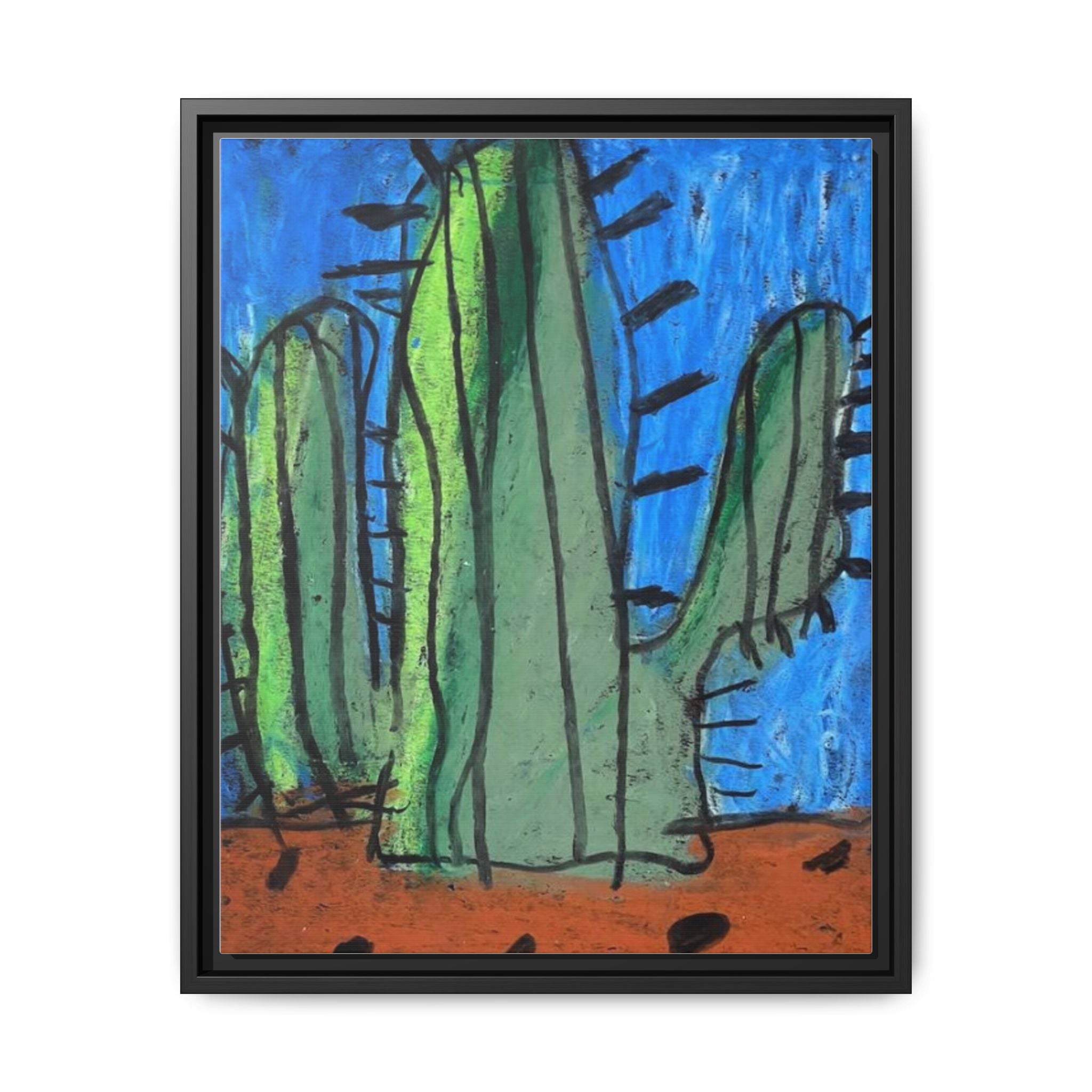 Cactus Matte Canvas, Framed Art by Jackson Smith