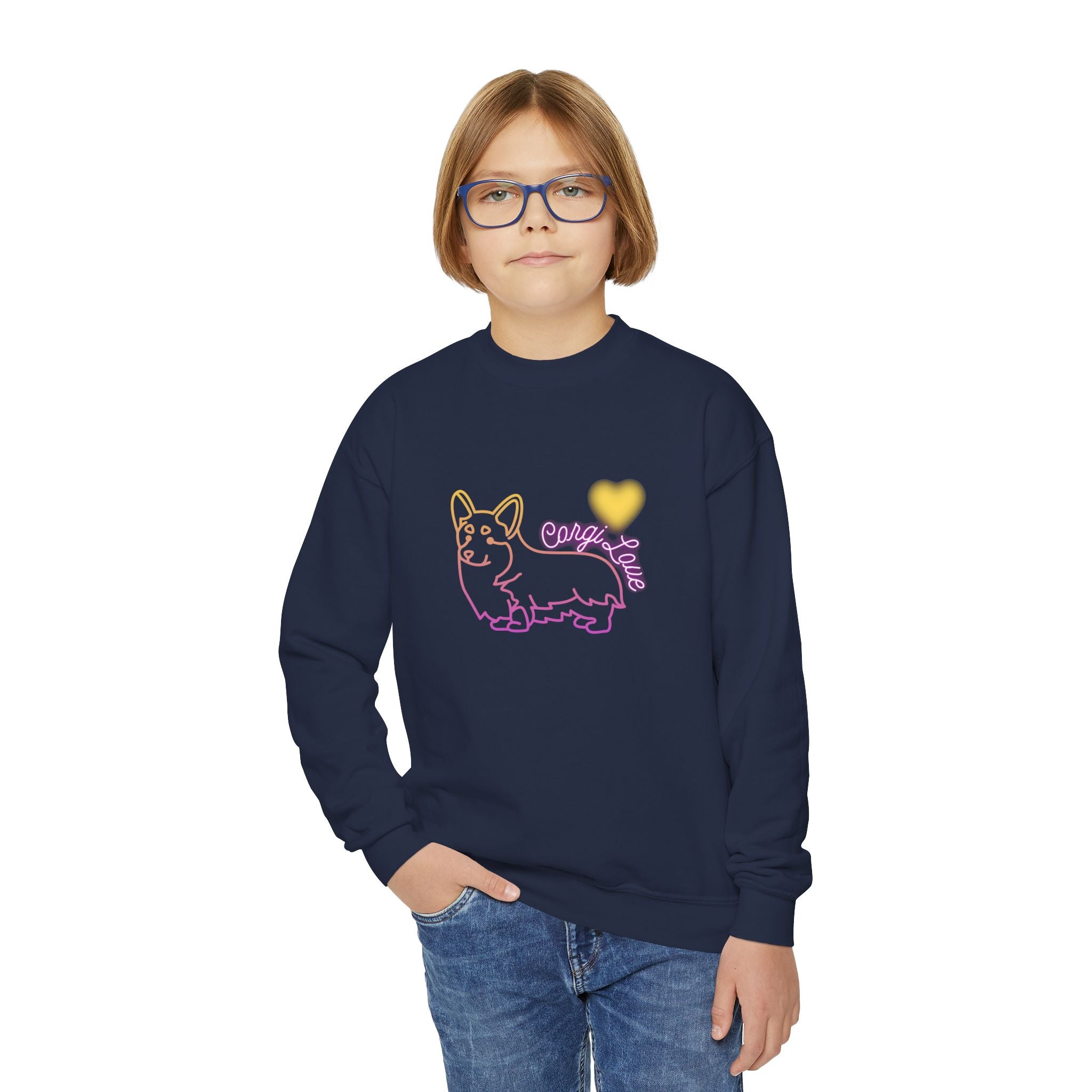 Corgi Love Youth Crewneck Sweatshirt