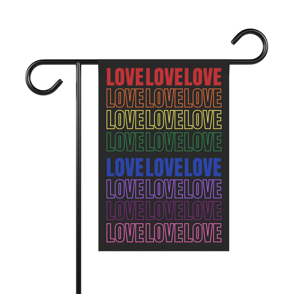Garden Flag, Love is Love Gay Pride, Acceptance, Inclusion Banner for LGBTQ+ Celebrations, 12 x 18 LGBTQ+ Pride Outdoor Decor, Equality Yard