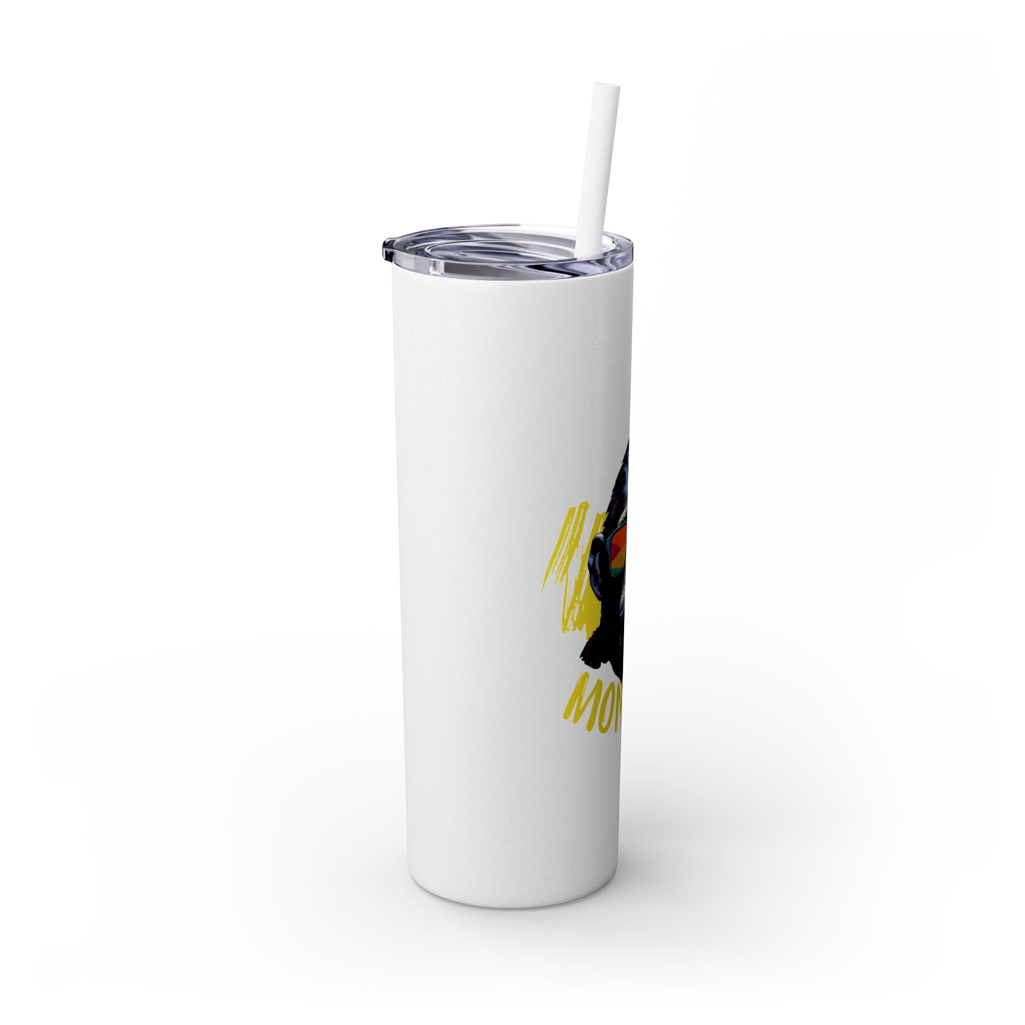 Monkey Print Skinny Tumbler with Straw, 20oz
