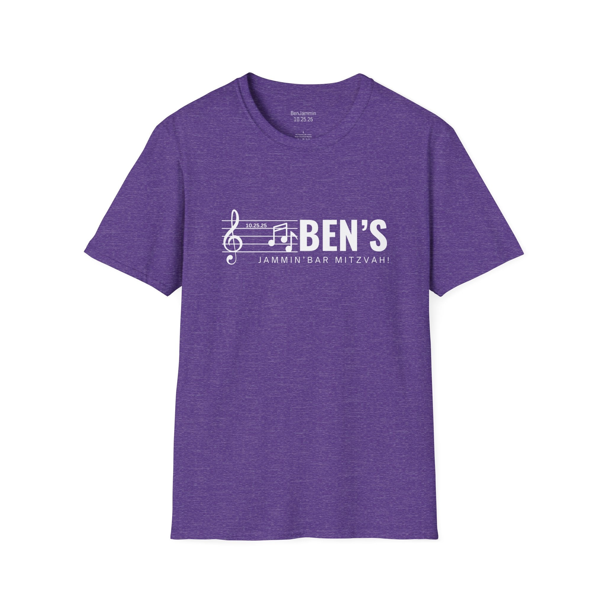 Custom Bar Mitzvah (Ben) Unisex Softstyle T-Shirt
