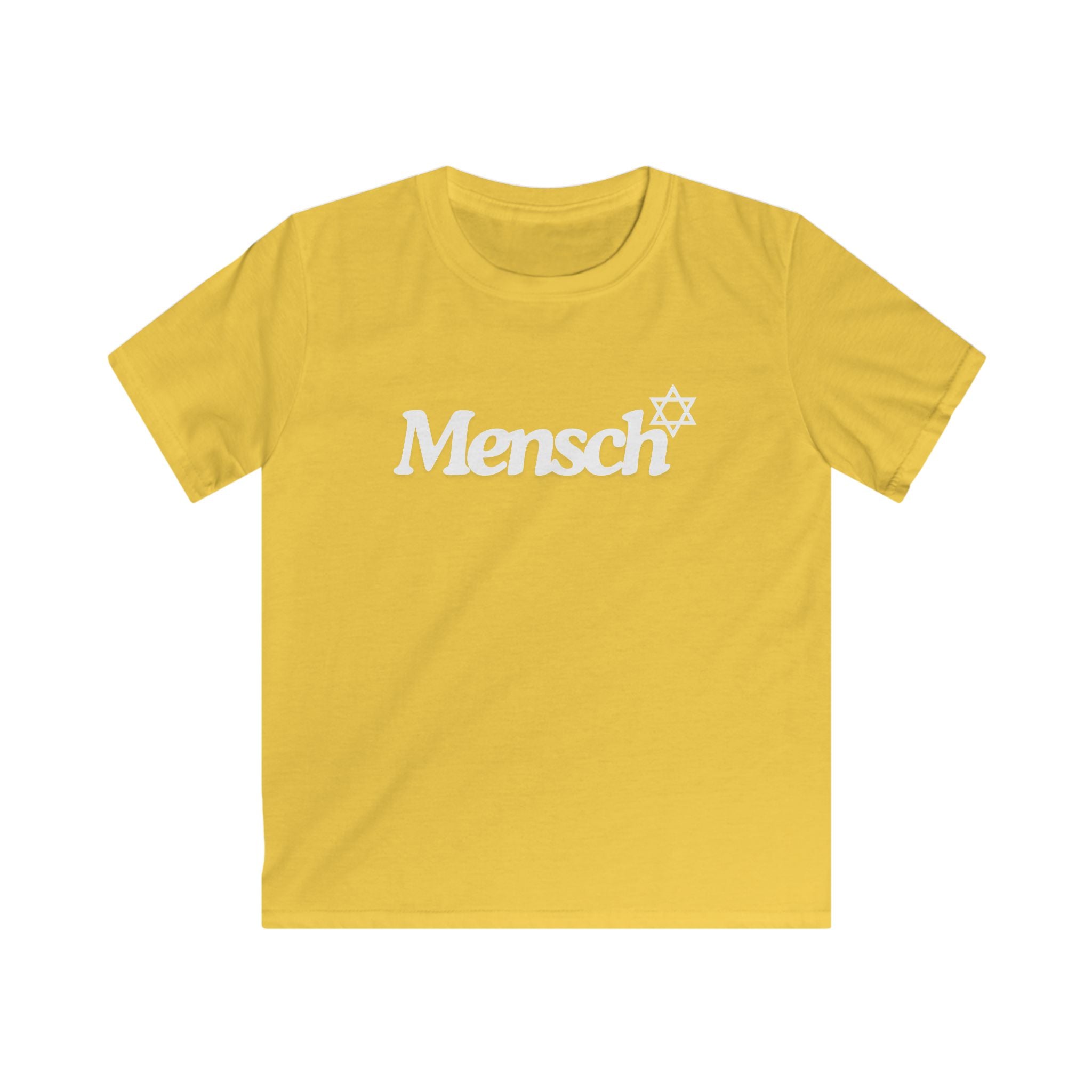 Mensch Tee for Kids Mensch Kids Softstyle Tee with Mensch Jewish Pride T Shirt Youth
