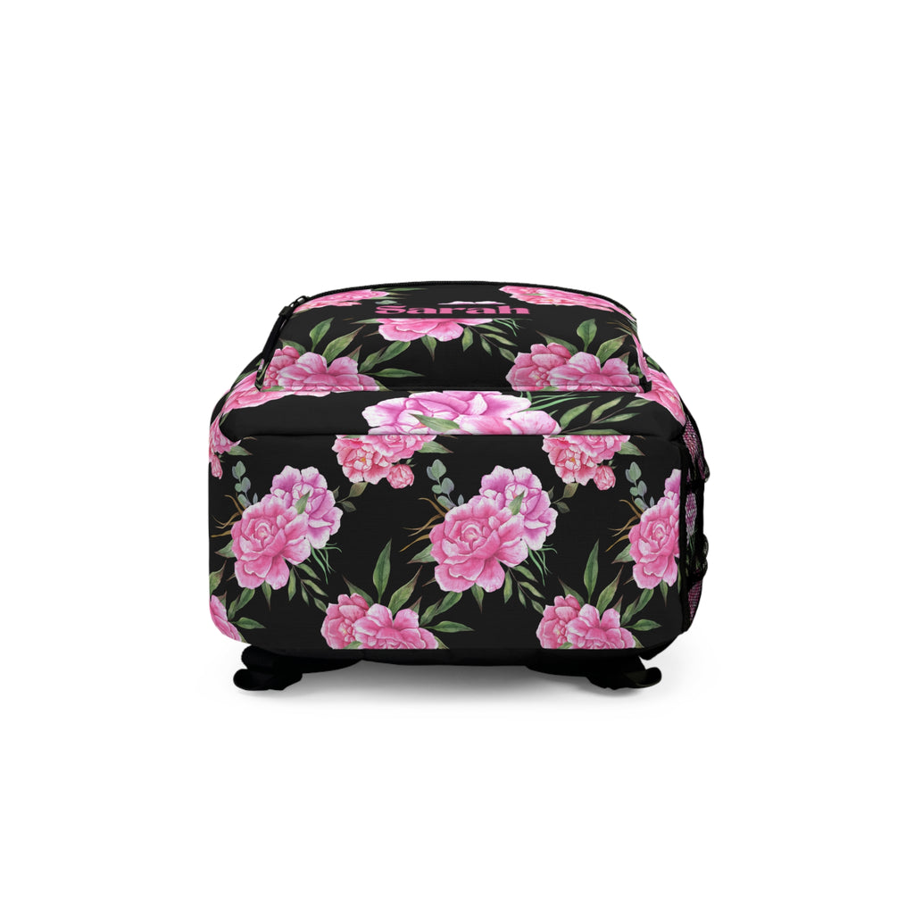 Floral Personalized Backpack, Custom School Bag, Floral Rucksack, Back to School Laptop Backpack