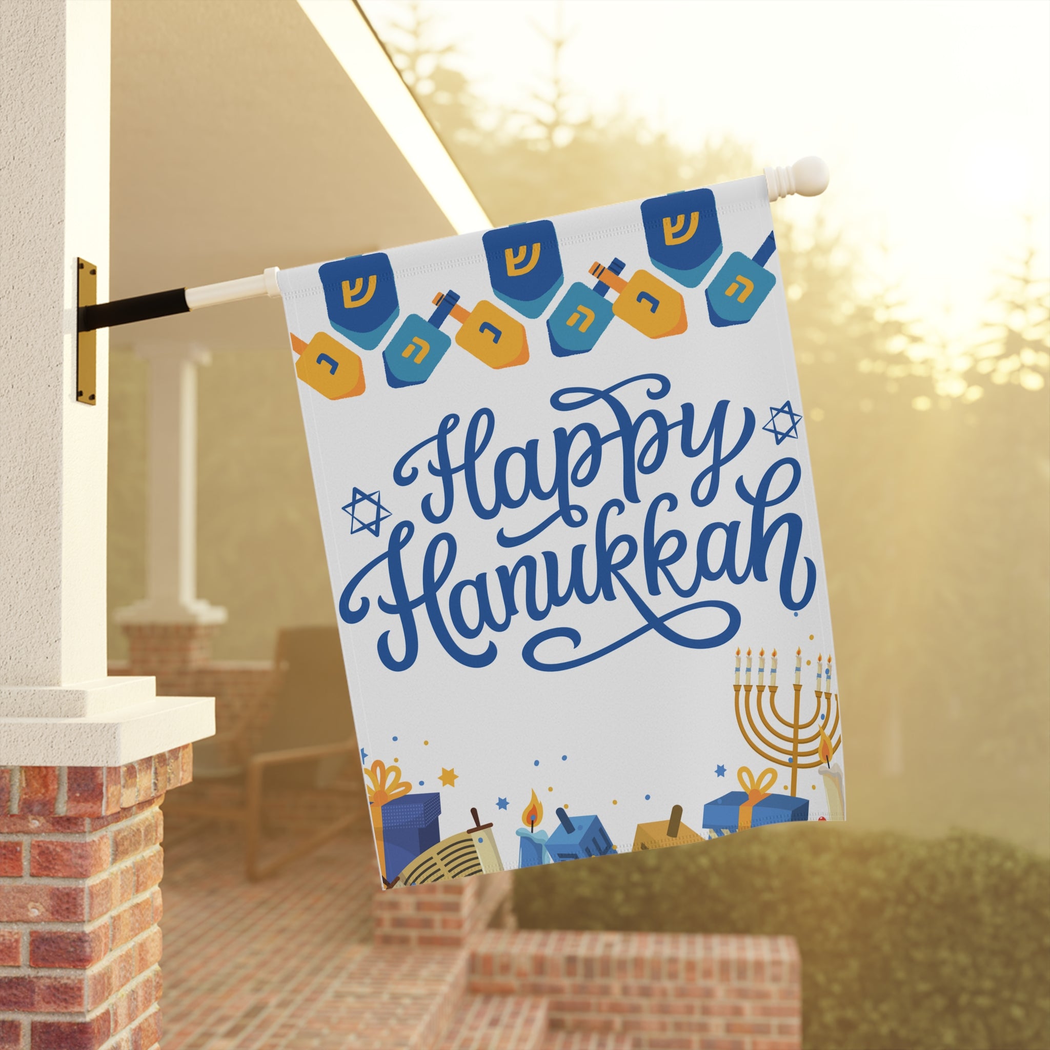 Happy Hanukkah Flag, Hanukkah House or Garden Flag