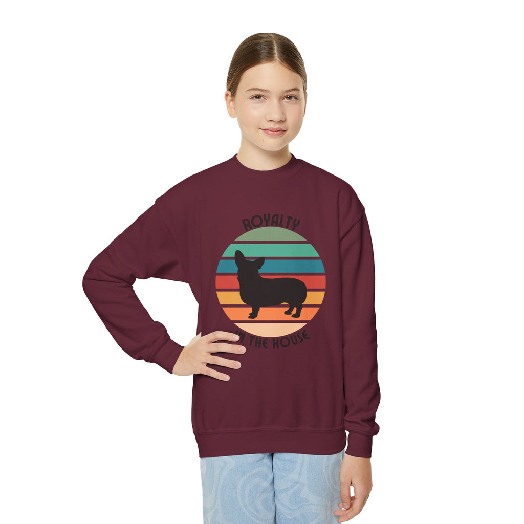 Royalty Corgi Youth Crewneck Sweatshirt
