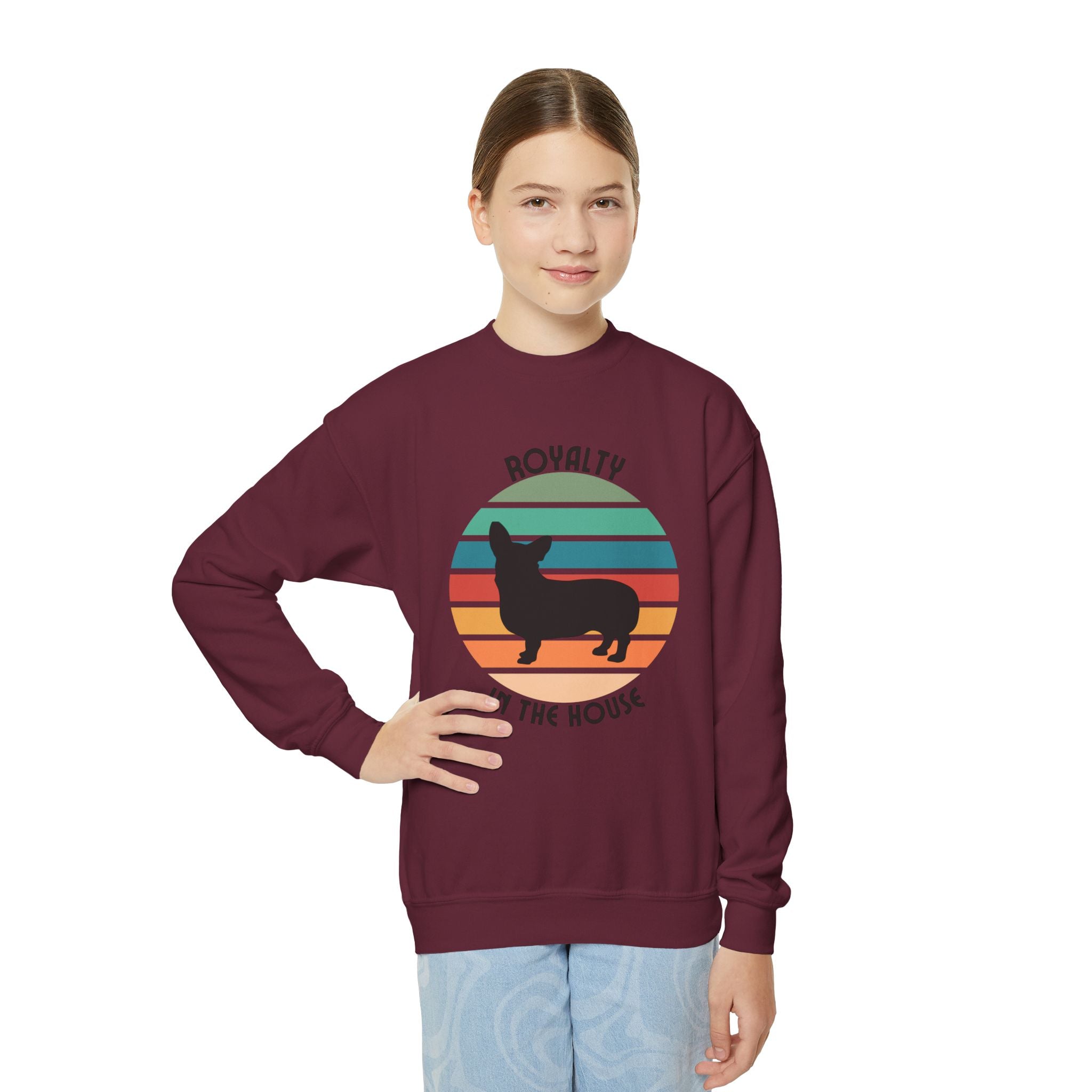 Royalty Corgi Youth Crewneck Sweatshirt
