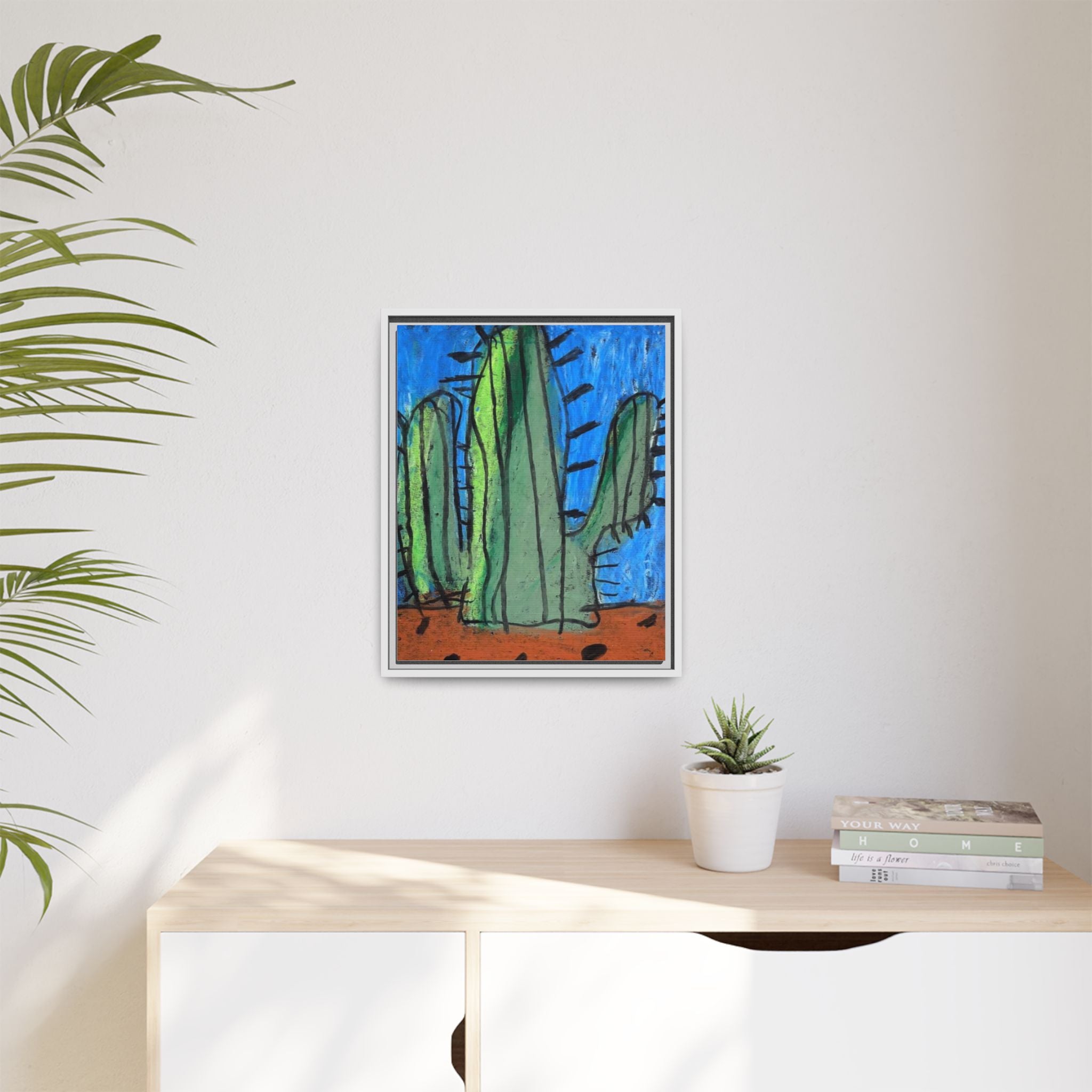 Cactus Matte Canvas, Framed Art by Jackson Smith