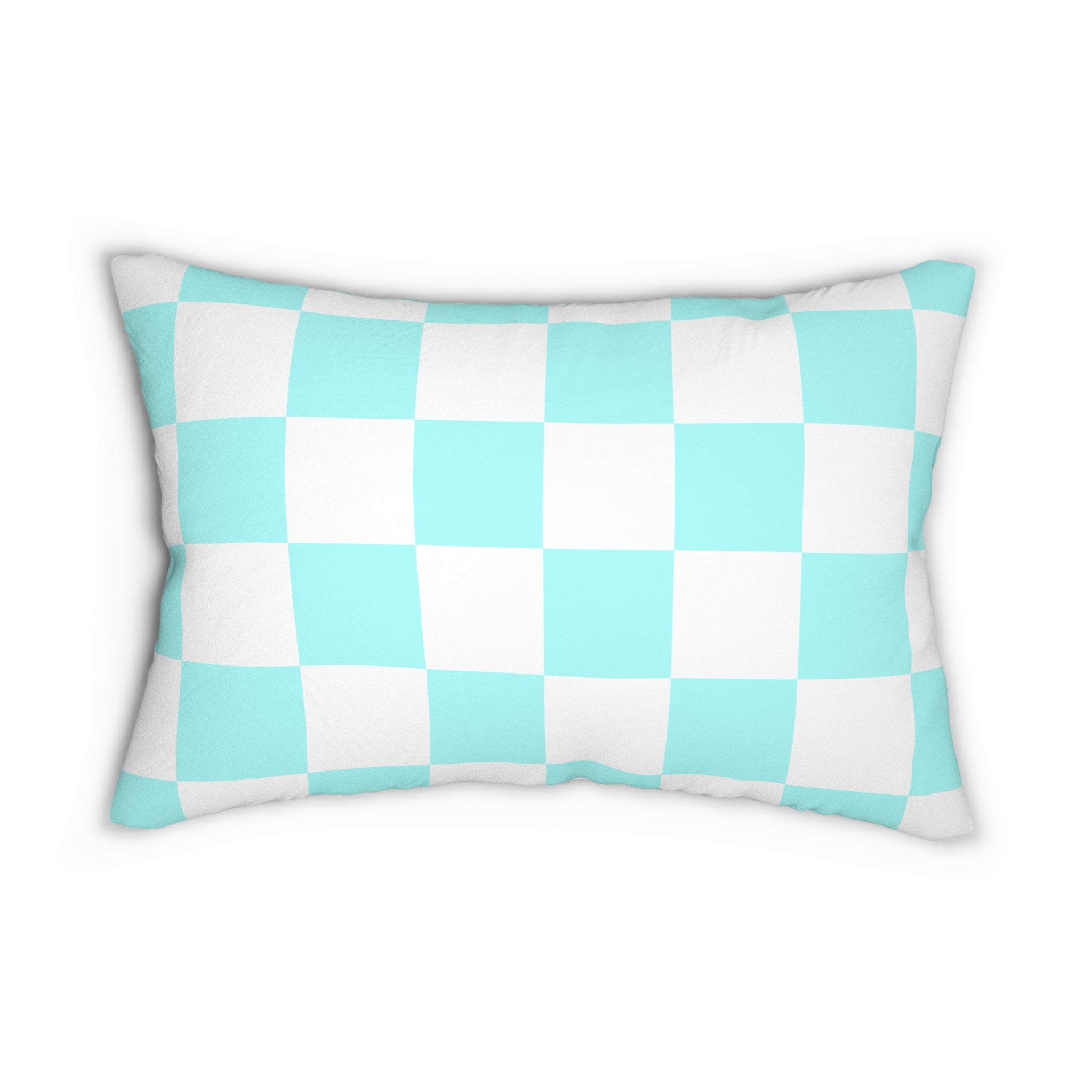 Pretty is, as Pretty Does Quote Pillow 20 x 14 Checkered Blue Throw Pillow