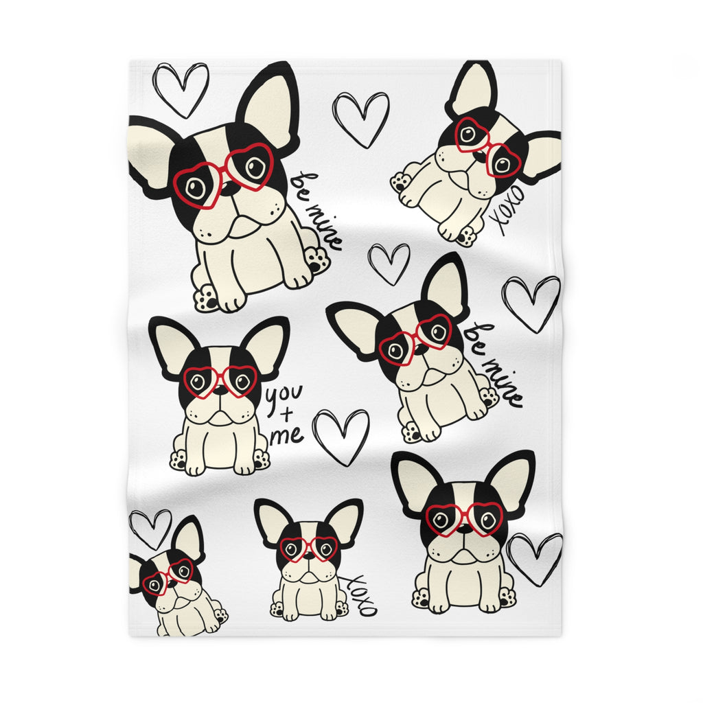 Frenchie Baby Bulldog Blanket French Bulldog Print Valentine's Baby Blanket Soft Fleece Baby Blanket with French Bulldog Print