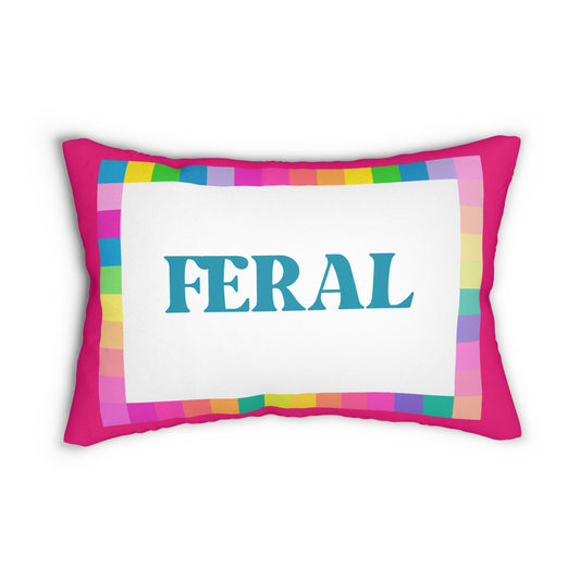 Honest but Feral or Feral and Honest Throw Pillow Furbish Inspired Pillow 20 X 14 INCH