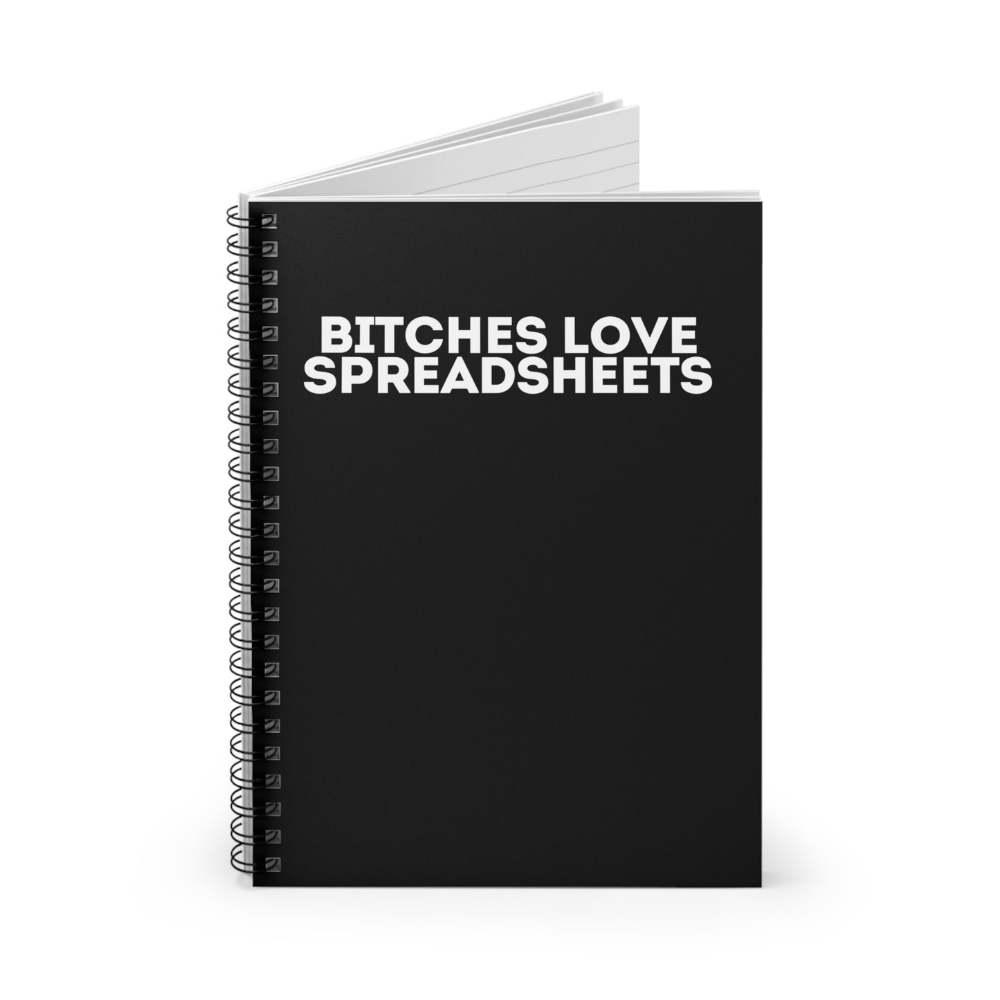 Bitches Love Spreadsheets Notebook Snarky Office Humor Notebook Spiral Notebook - Ruled Line