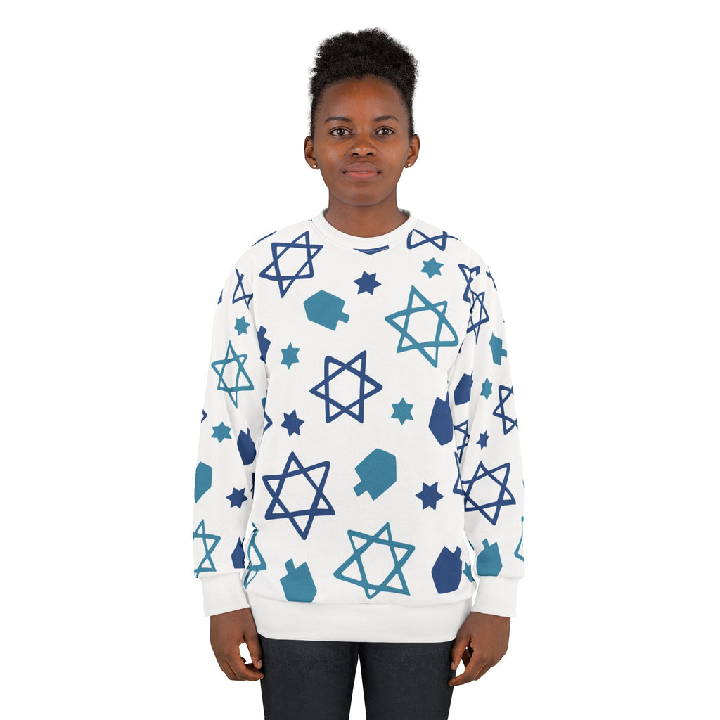 Hanukkah Sweatshirt Schlomo's Blues All Over Print Unisex Sweatshirt Chanukah Apparel