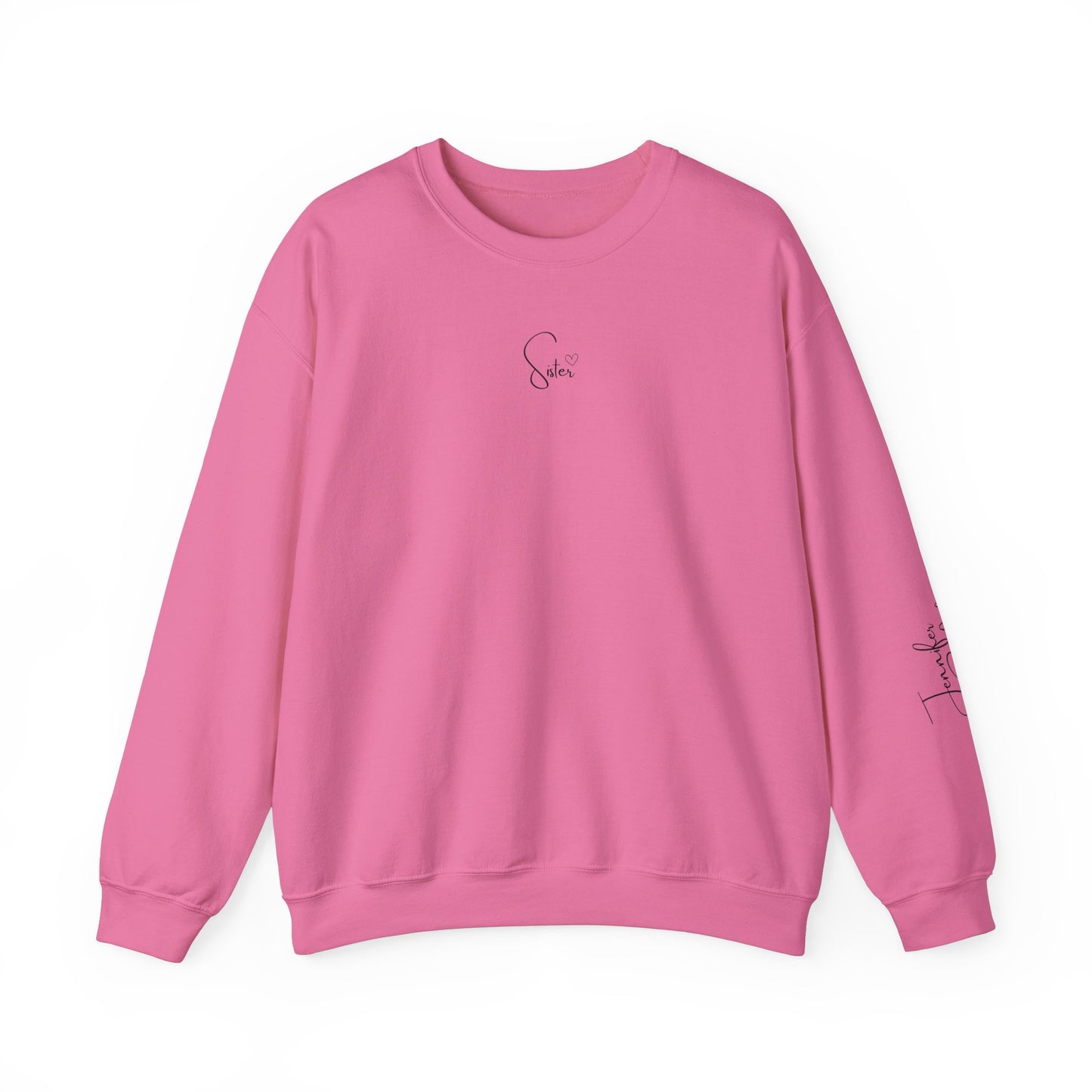 Custom Sister Sweatshirt Personalized with Names and Heart Design