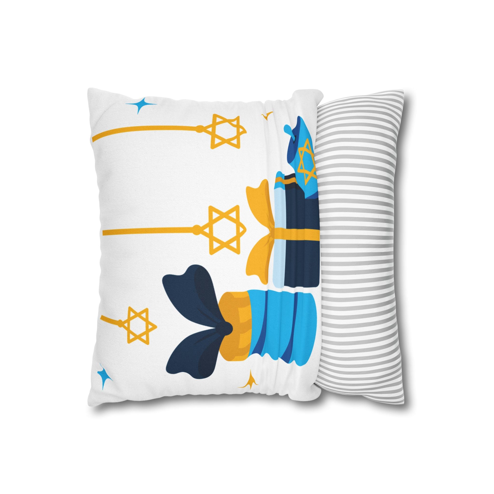Hanukkah Decor Pillowcase, Let's Get Lit Chanukah Pillow Cover, Double Sided Hanukkah Decor
