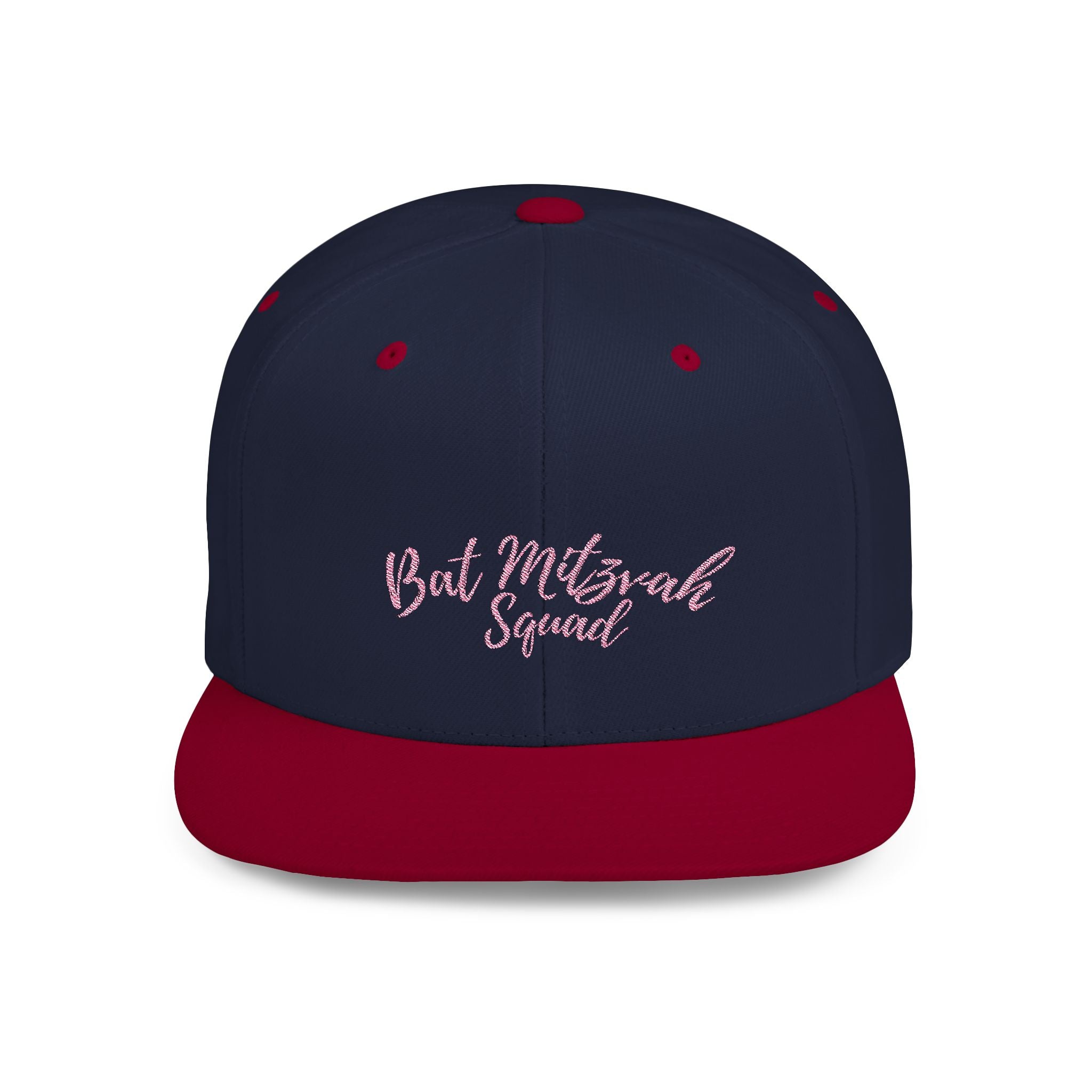 Bat MItzvah Squad  Hat Flat Bill Snapback with Bat Mitzvah Squad Embroidered