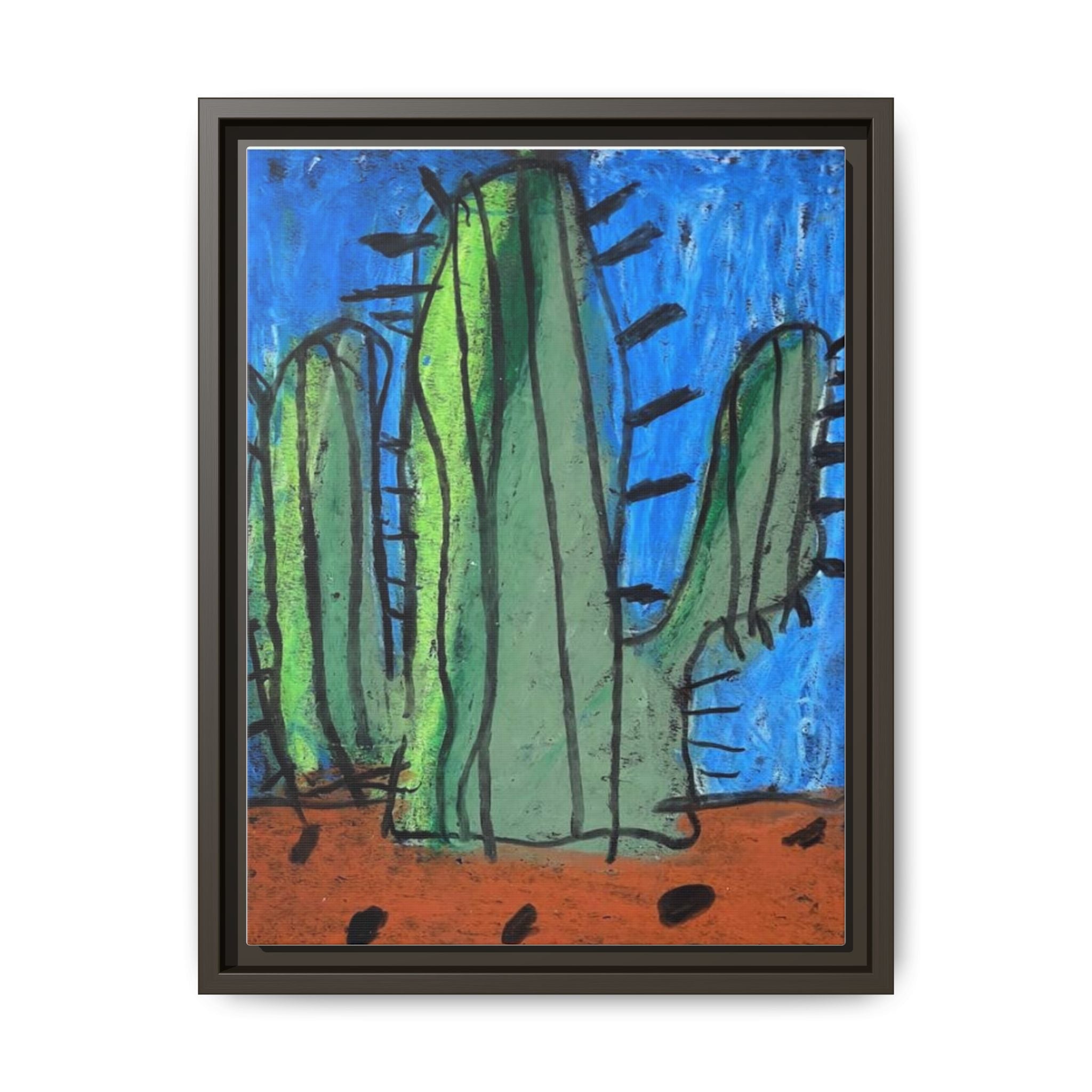 Cactus Matte Canvas, Framed Art by Jackson Smith