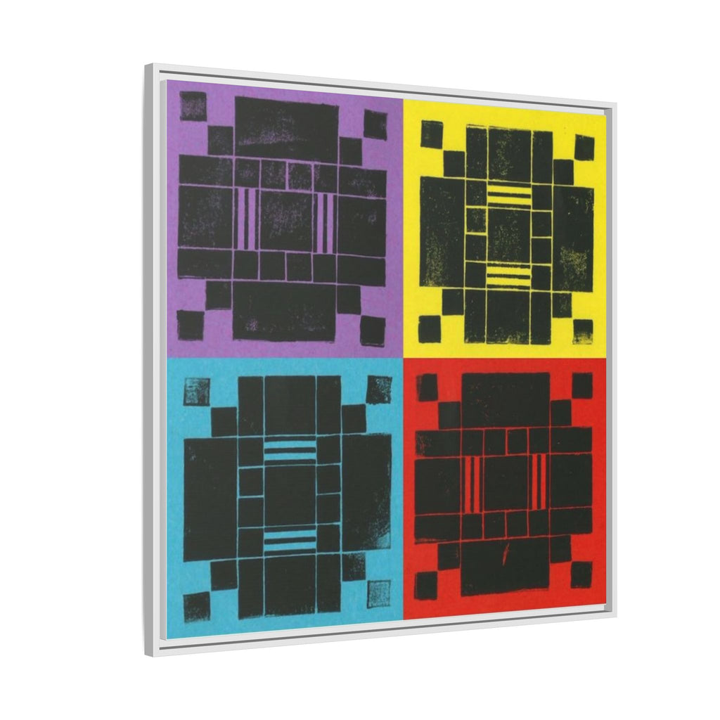 Printing With Legos Collagraph Matte Canvas, Framed