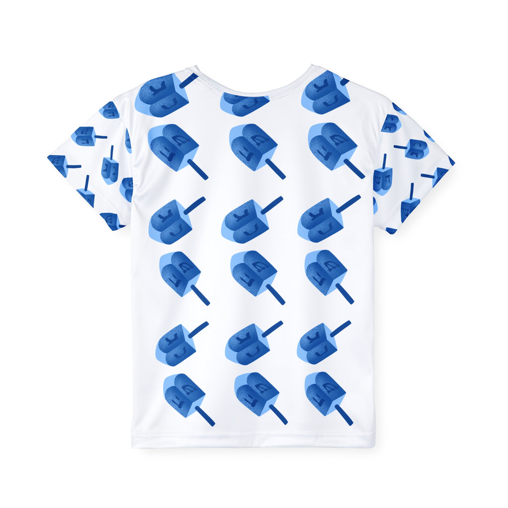 Kids  Hanukkah Dreidel Print T-Shirt | Athletic Top Dreidel Print