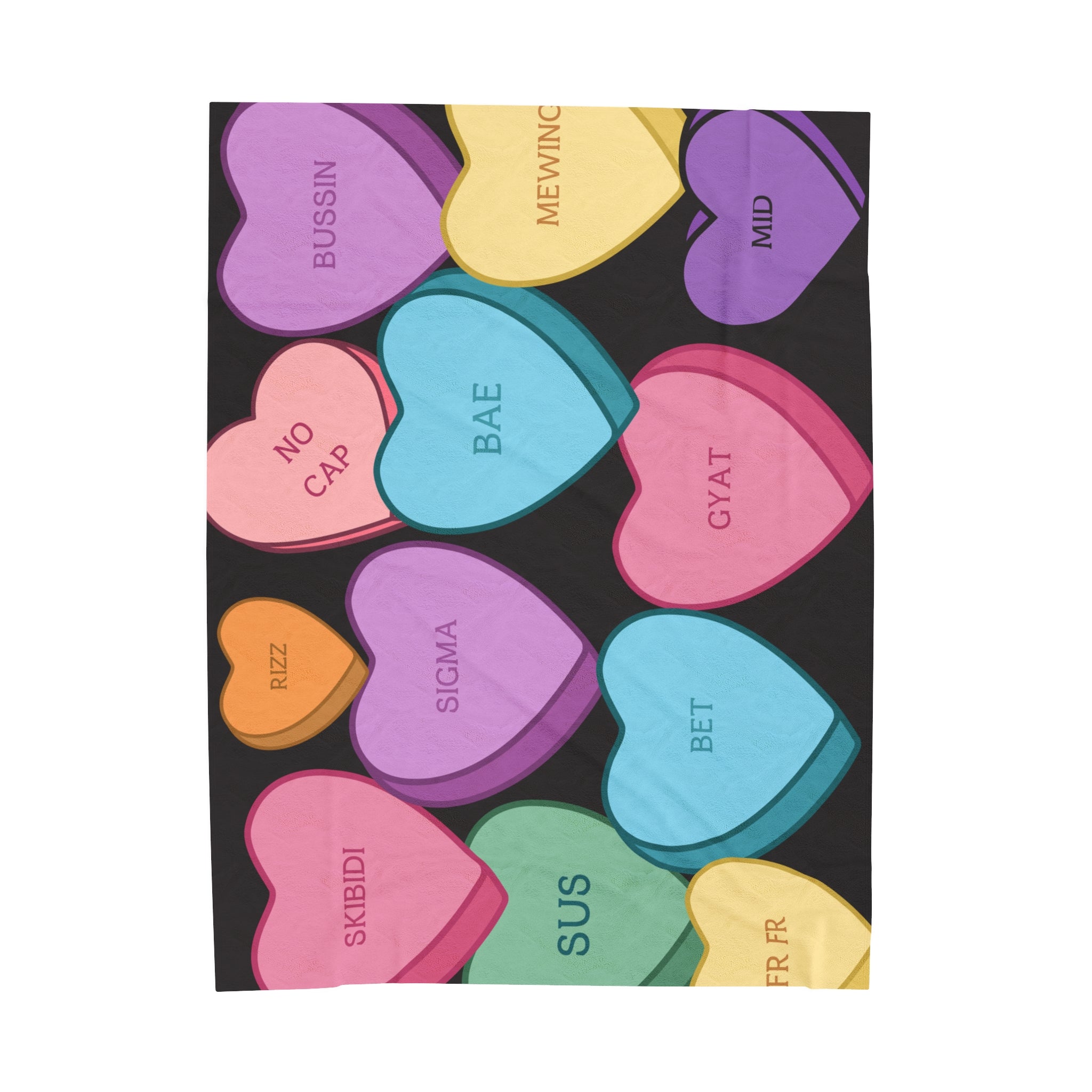 Candy Heart Valentine's Velvet Soft Blanket