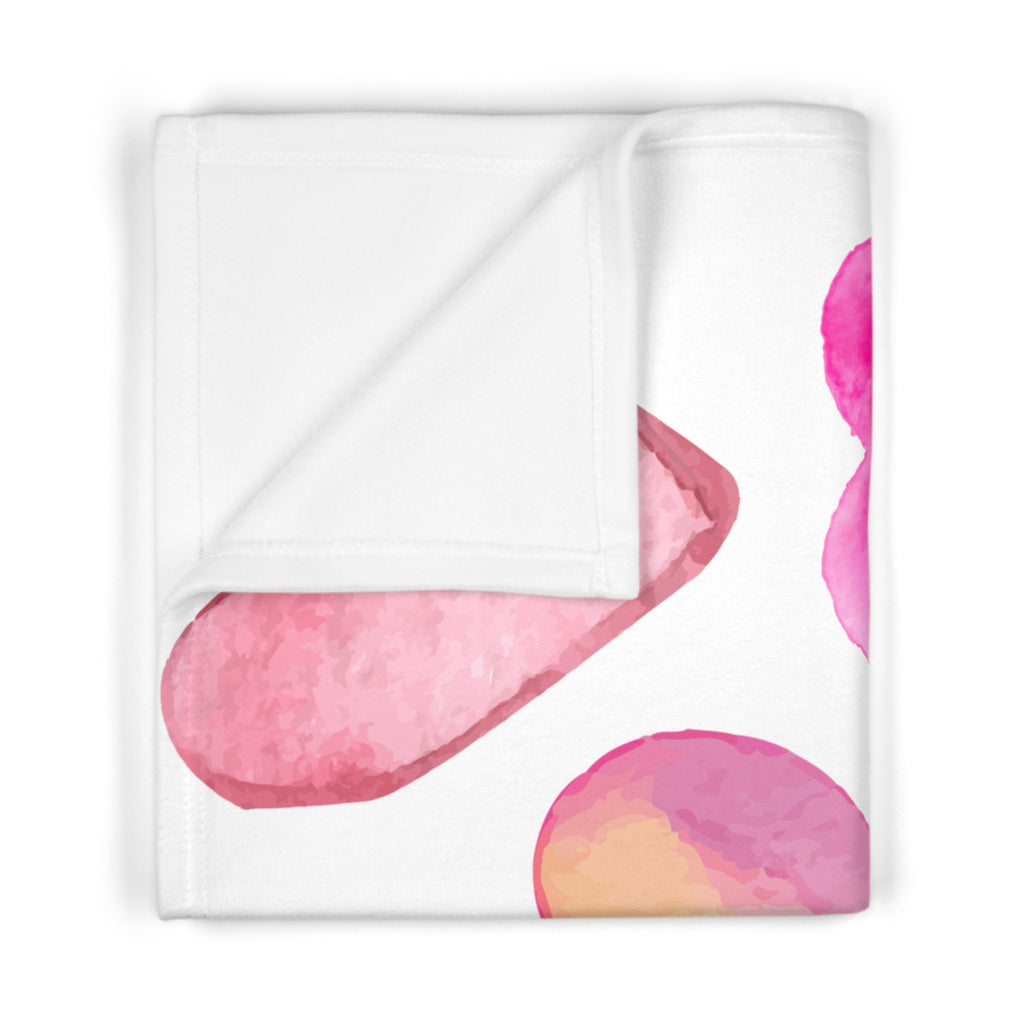 Pastel Hearts Baby Blanket Water Color Hearts Baby Blankets Soft Fleece Hearts Baby Blanket