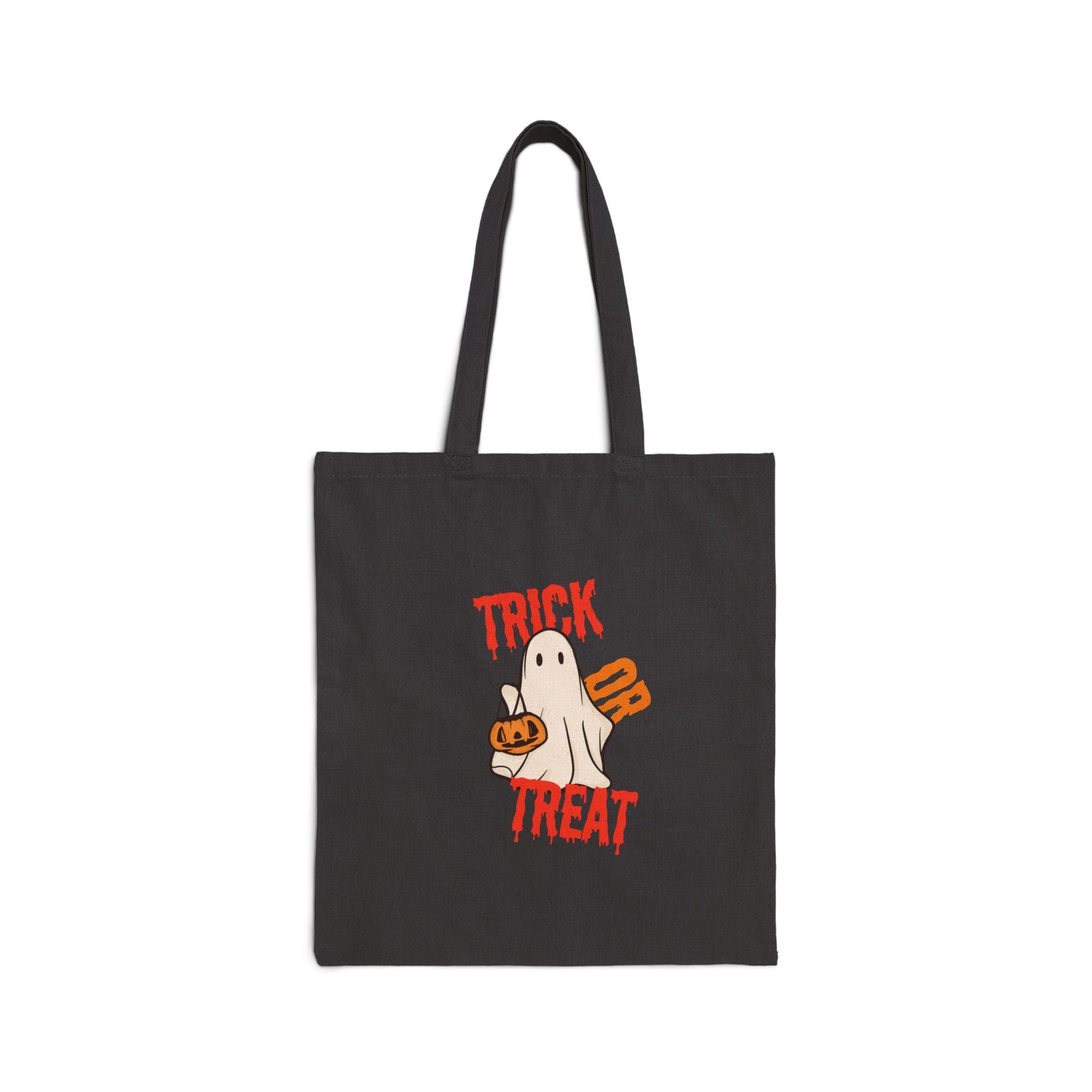 Trick or Treat for Halloween Bag for Halloween Trick or Treating Bag for Candy on Halloween Cotton Canvas Tote Bag