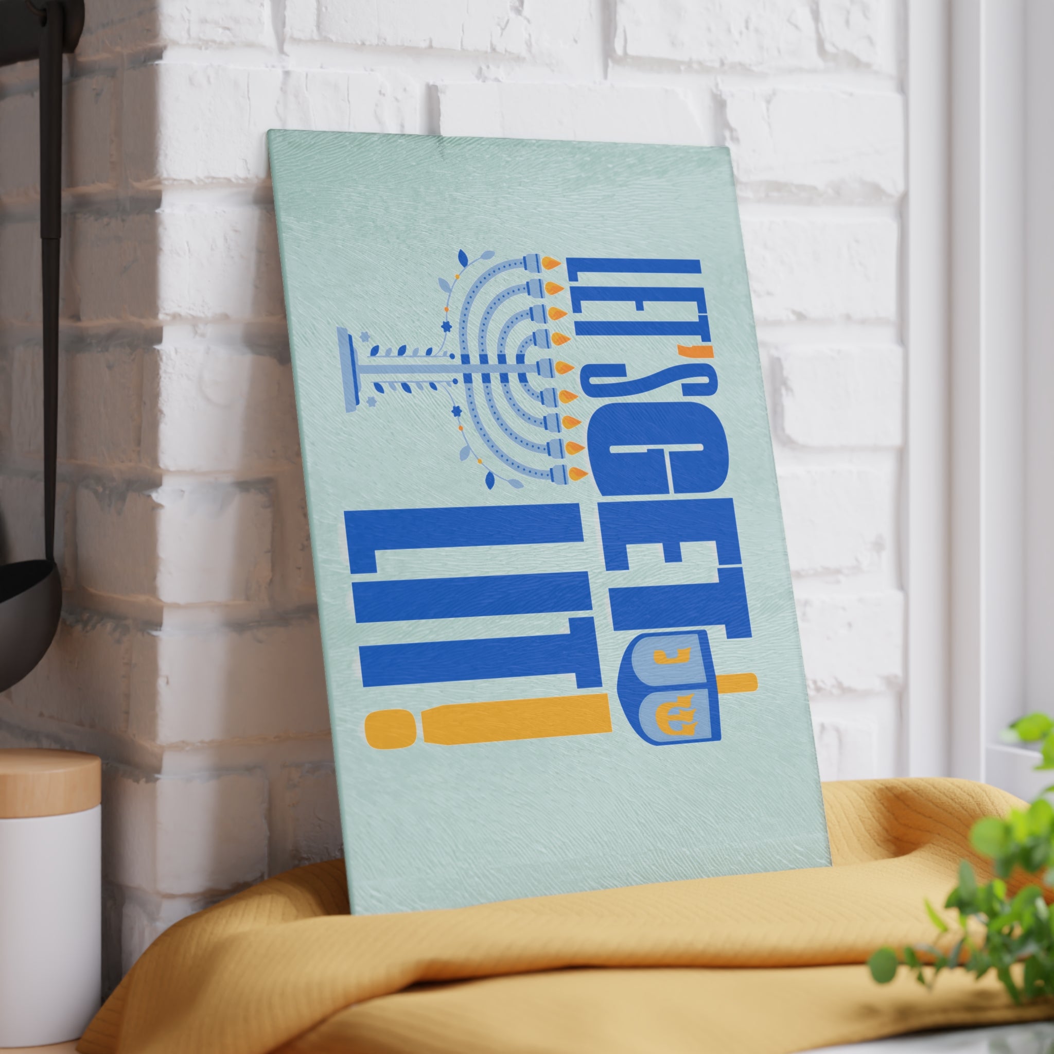 Menorah Wax Dripping Tray, Glass Board for Menorah Hanukiah Wax, Wax Tray for Chanukiah