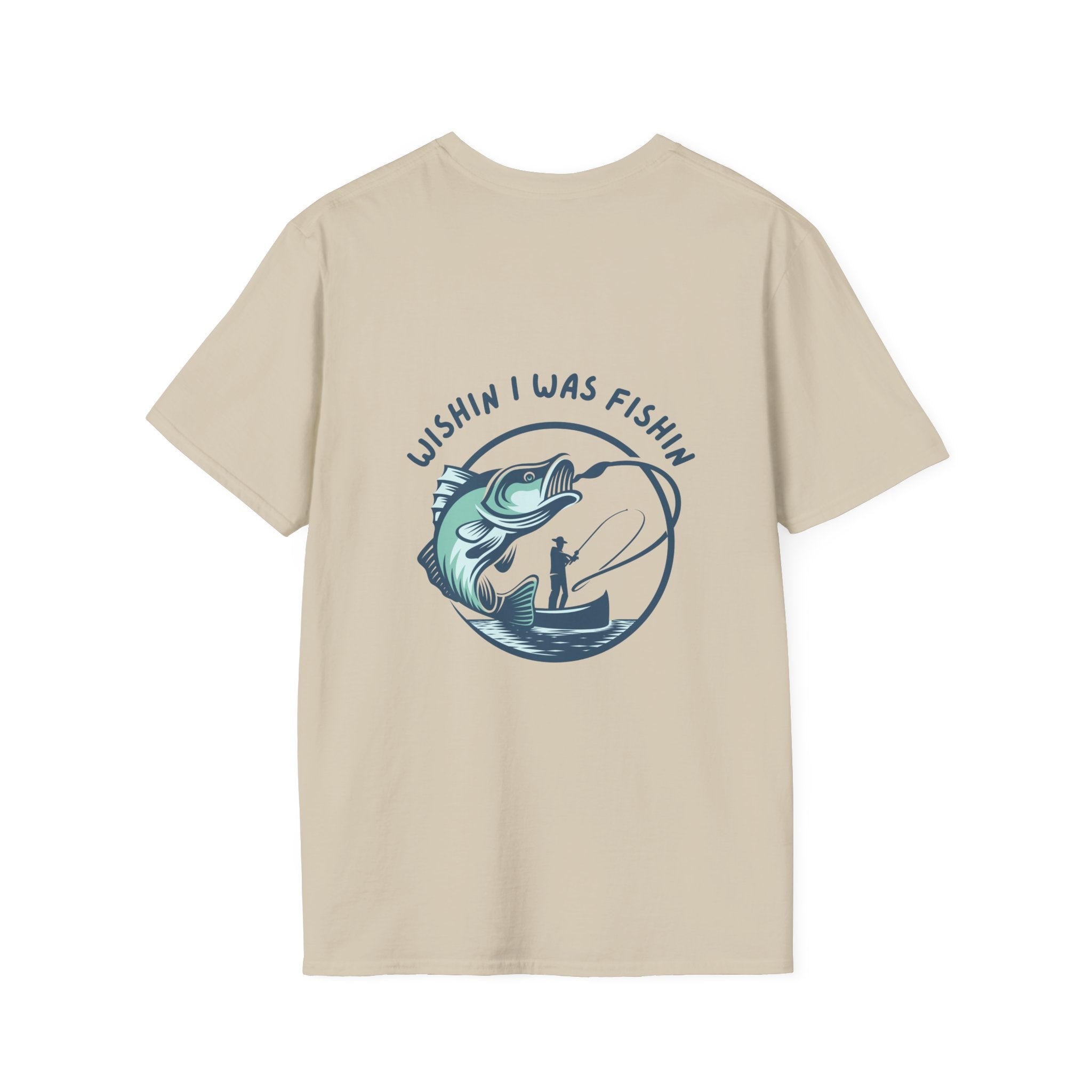 Fishing HumorGraphic Soft Tee Fishing T-Shirt - Wishin I Was FishinTee Gift for Dad