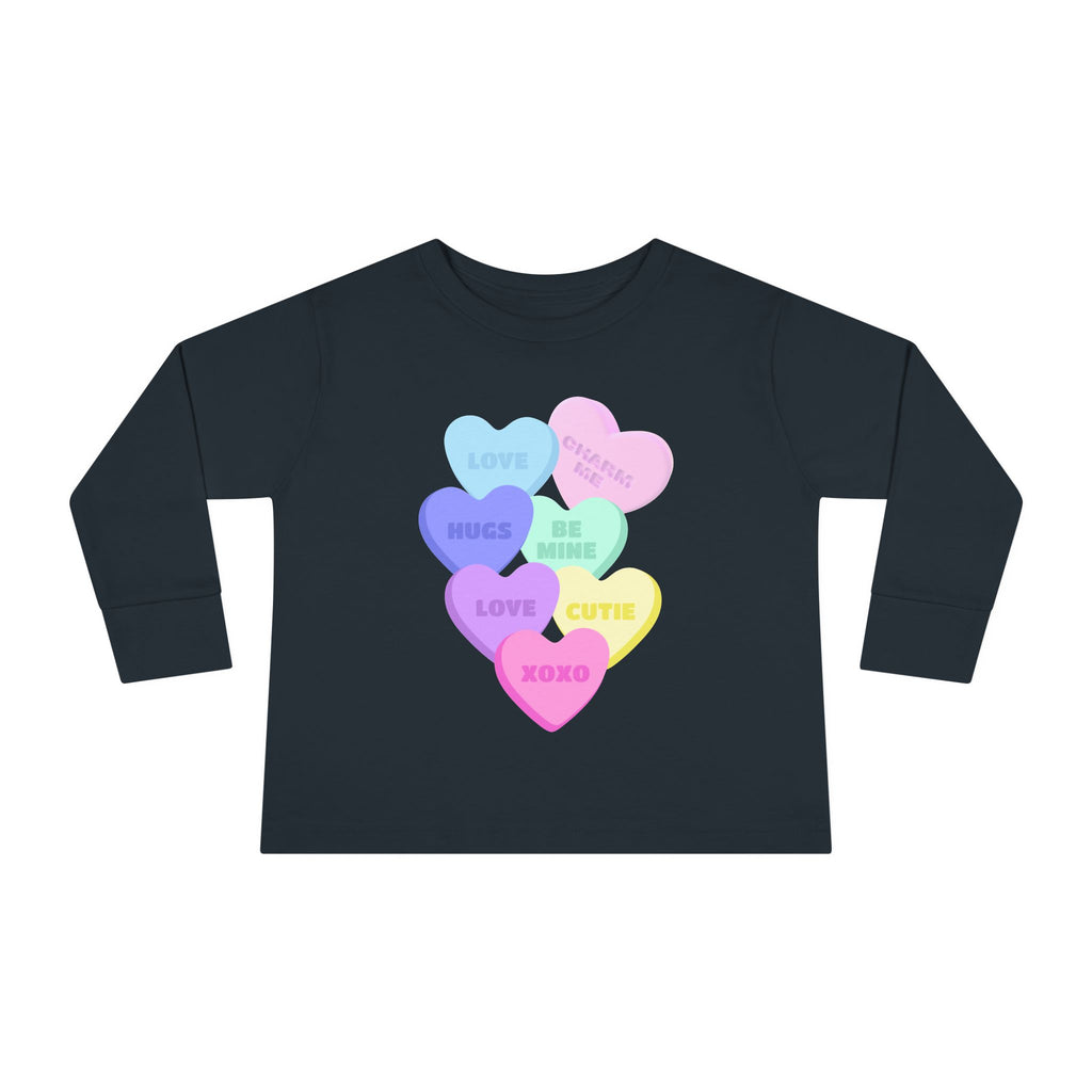 Toddler Candy Hearts Long Sleeve Tee Valentine's Toddler Tee Candy Hearts Valentine's Long sleeve Toddler Tee
