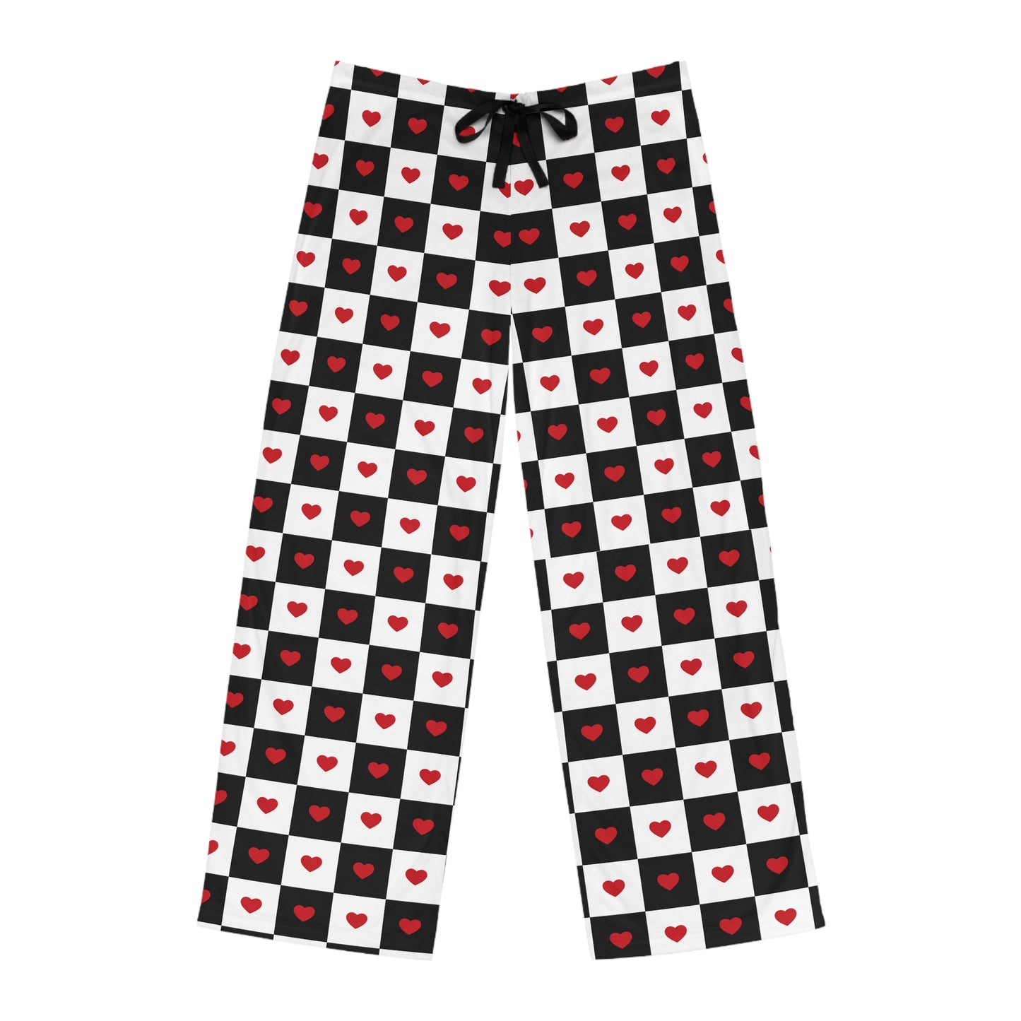 Valentines Lounge Wear Adult Checkered Hearts Valentine's Pajama Pant