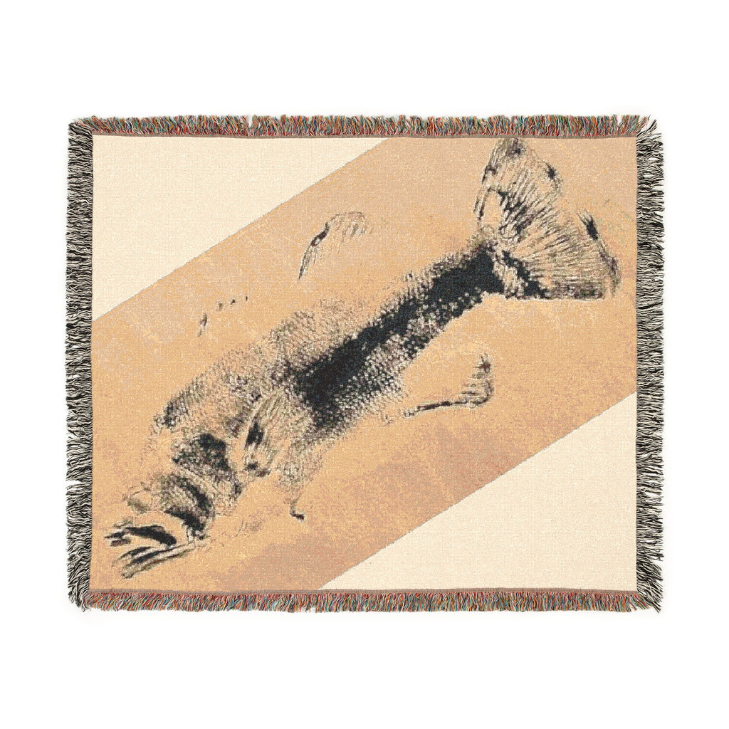 Gyotaku Fish Print Woven Blanket