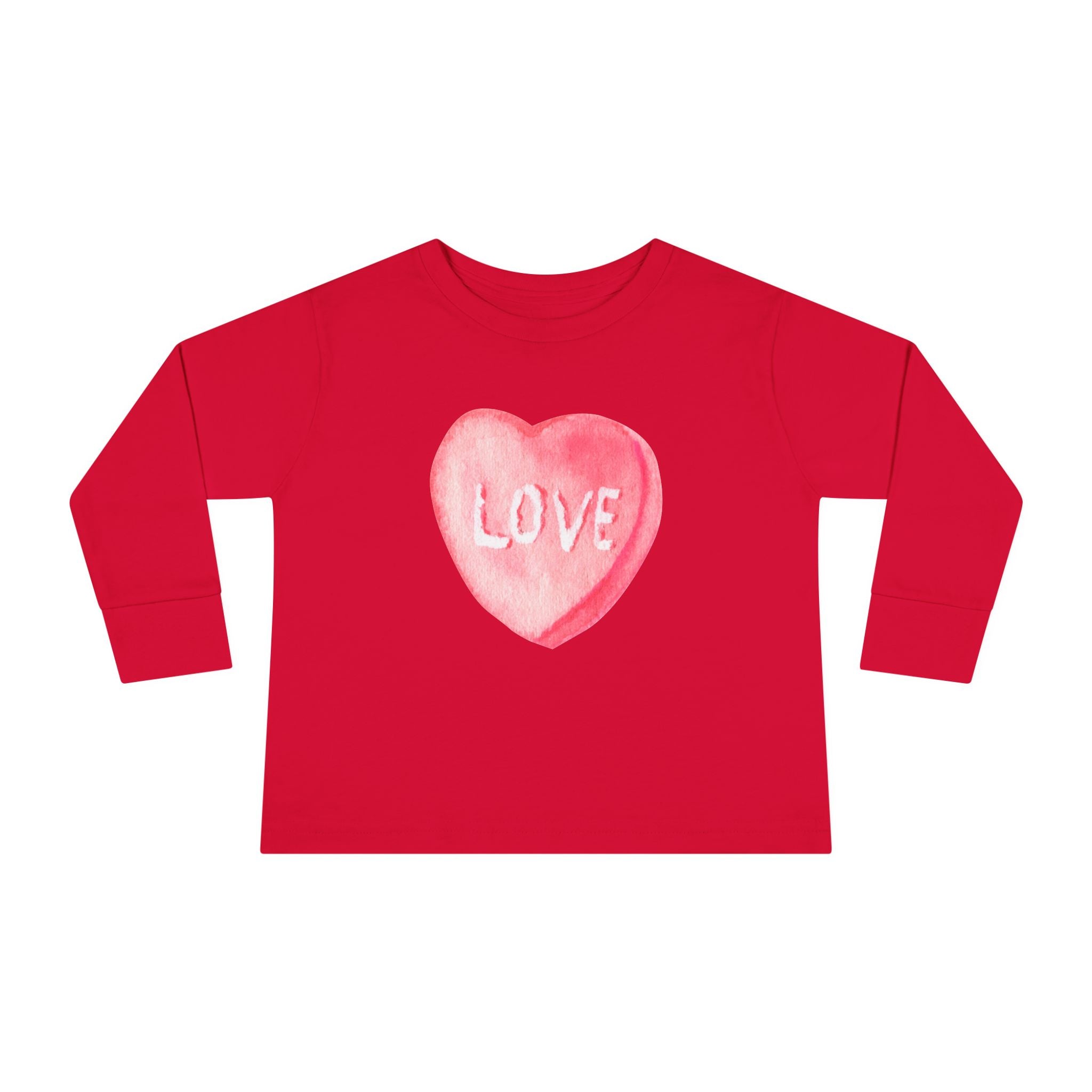 LOVE Candy Hearts Pastel LongSleeve Tee Toddler Long Sleeve Valentine's Day Tee