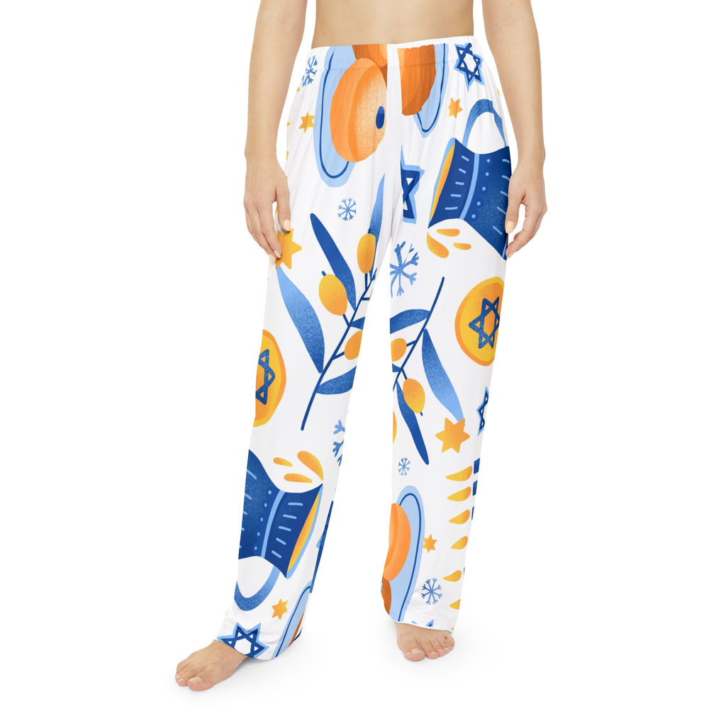 Women's Hanukkah Pajama Pants, Custom Photo Lounge Wear, Cozy Nightwear, Holiday Gift for Her, Personalized Sleep Pants, Hanukkah Apparel