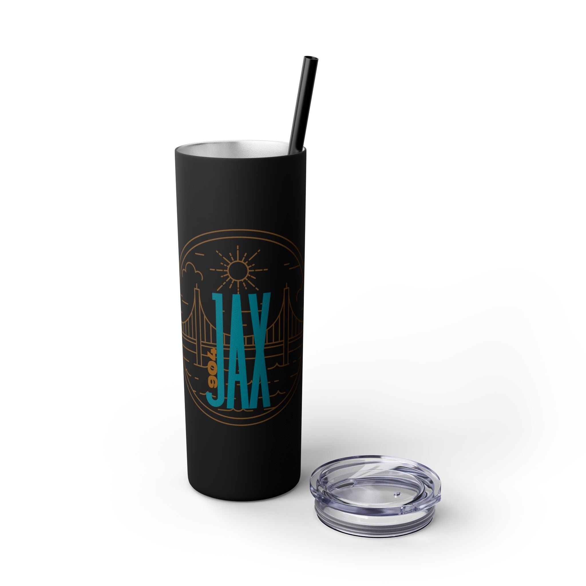 Jacksonville City of Bridges Skinny Tumbler with Straw, 20oz