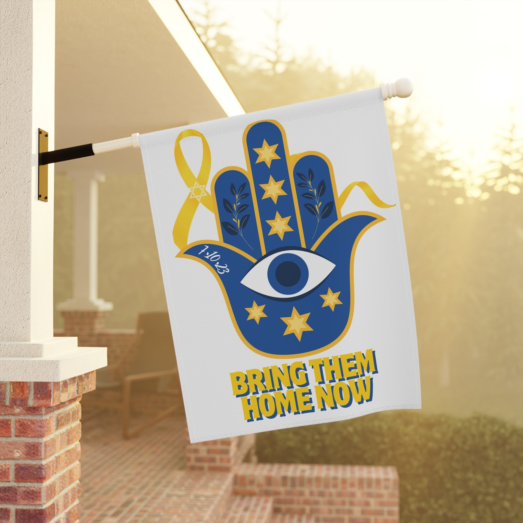 Bring Them Home Now Hamsa Garden Flag & House Banner