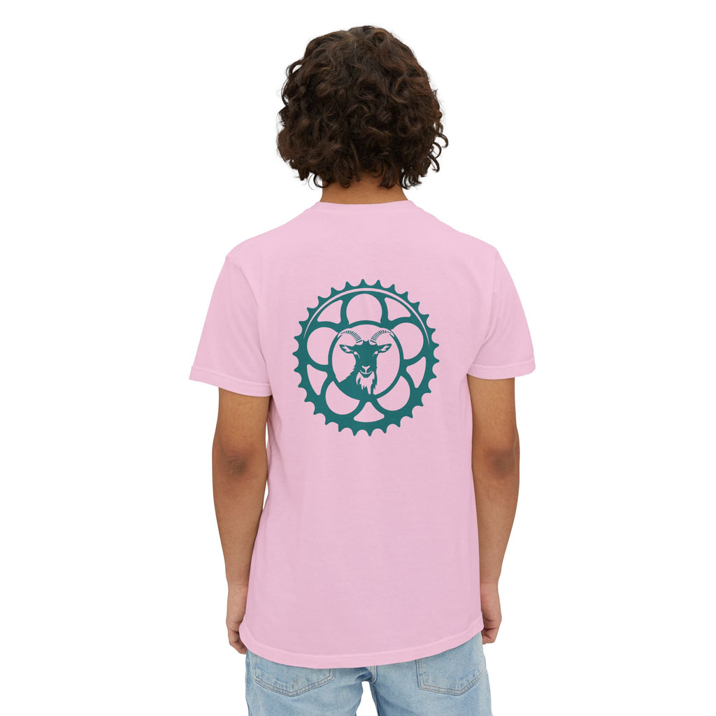 Mountain Bike Goat Unisex Garment-Dyed Pocket T-Shirt