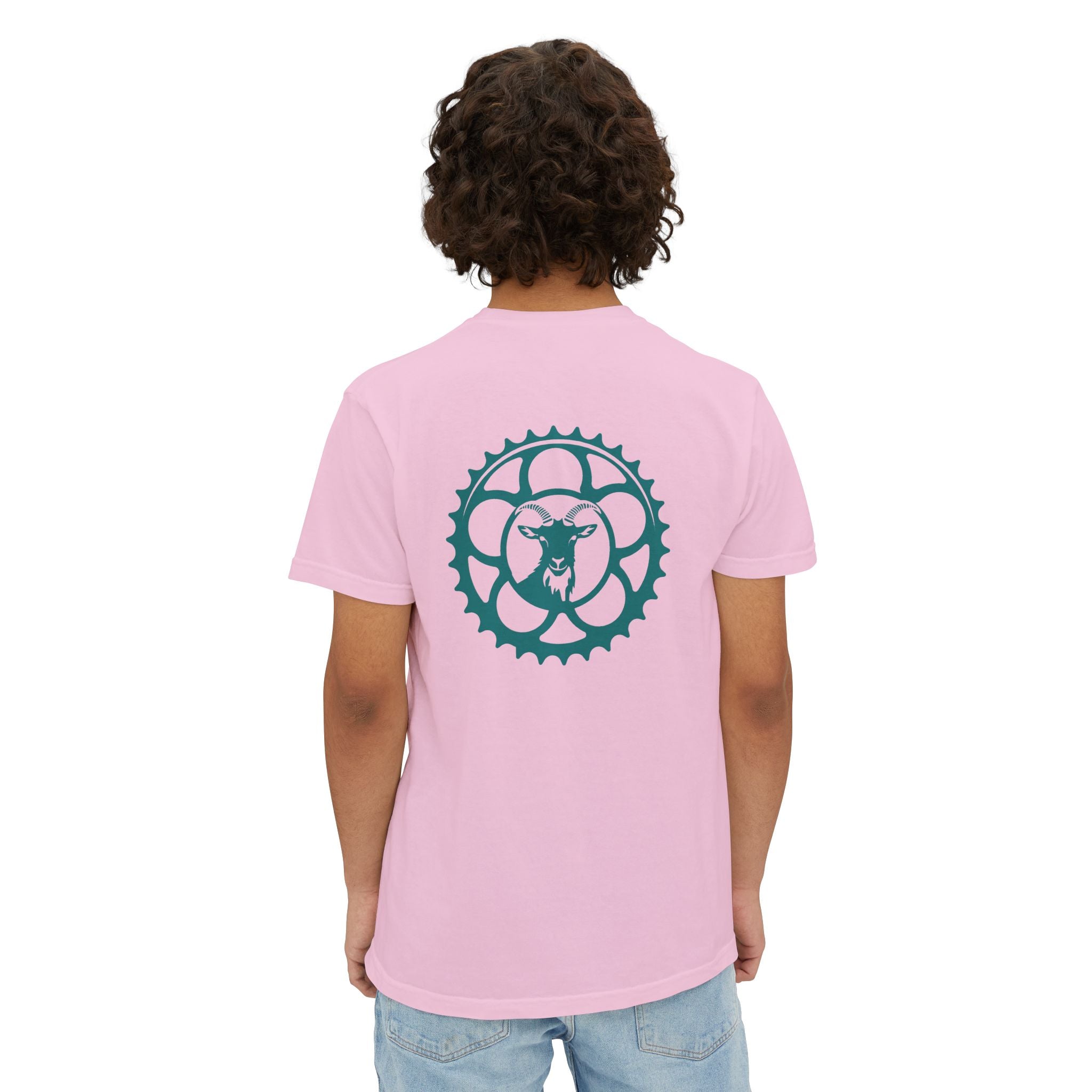 Mountain Bike Goat Unisex Garment-Dyed Pocket T-Shirt