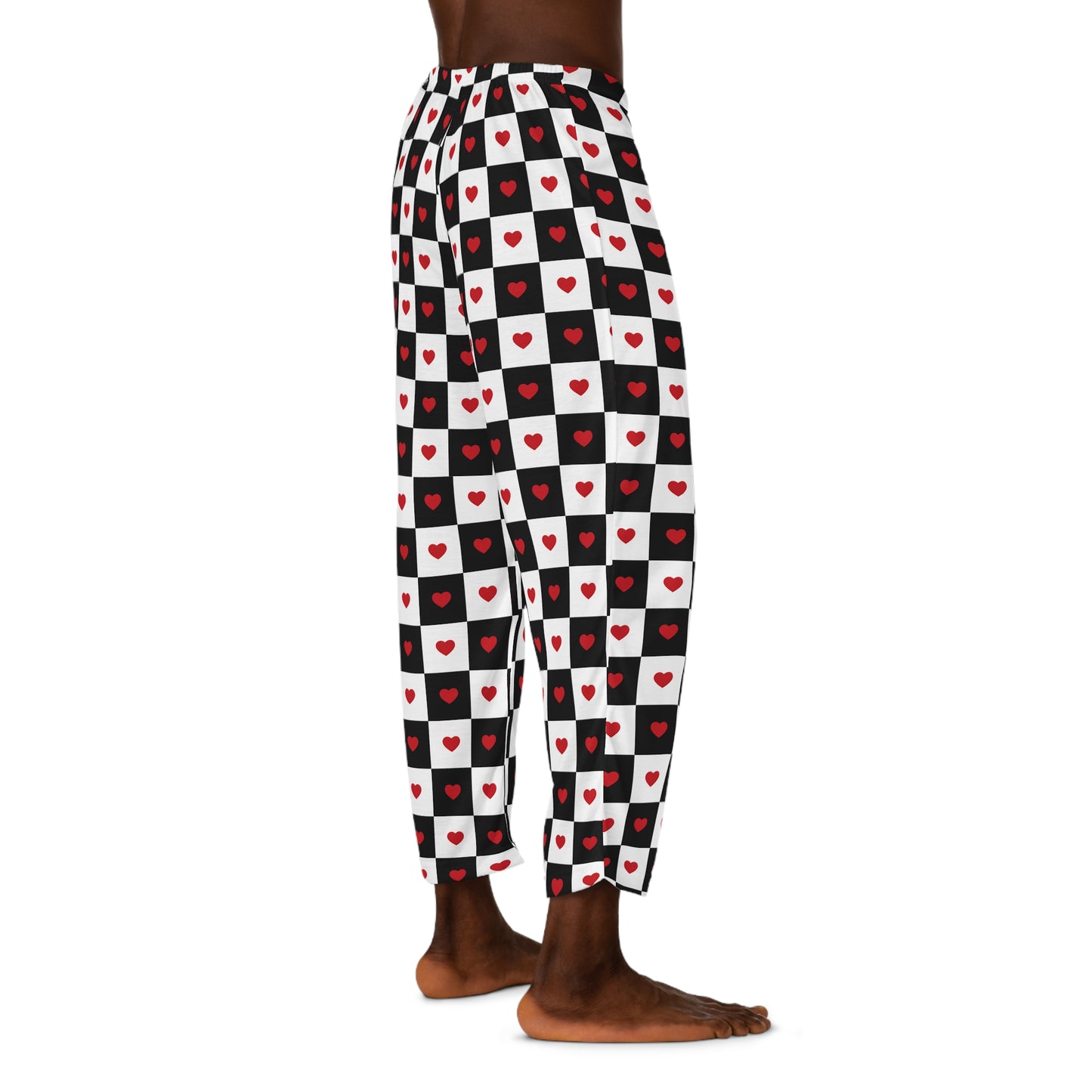 Valentines Lounge Wear Adult Checkered Hearts Valentine's Pajama Pant