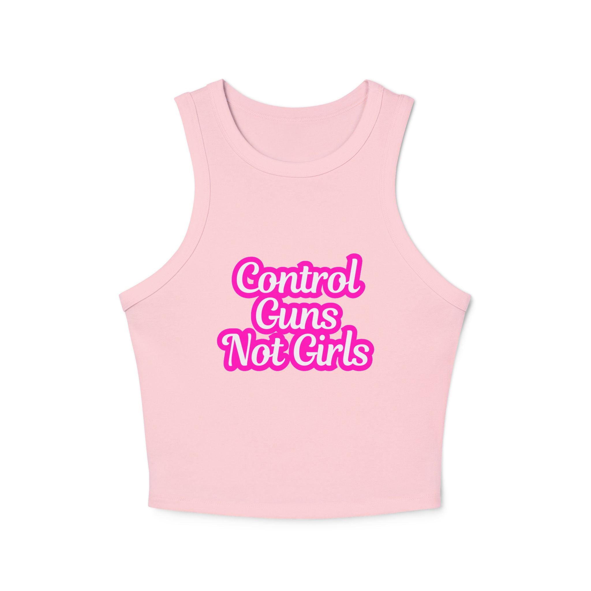 Control Guns Not Girls Women's Cropped Tank Women's Rights Shirt Gun Control Racer Tank Top