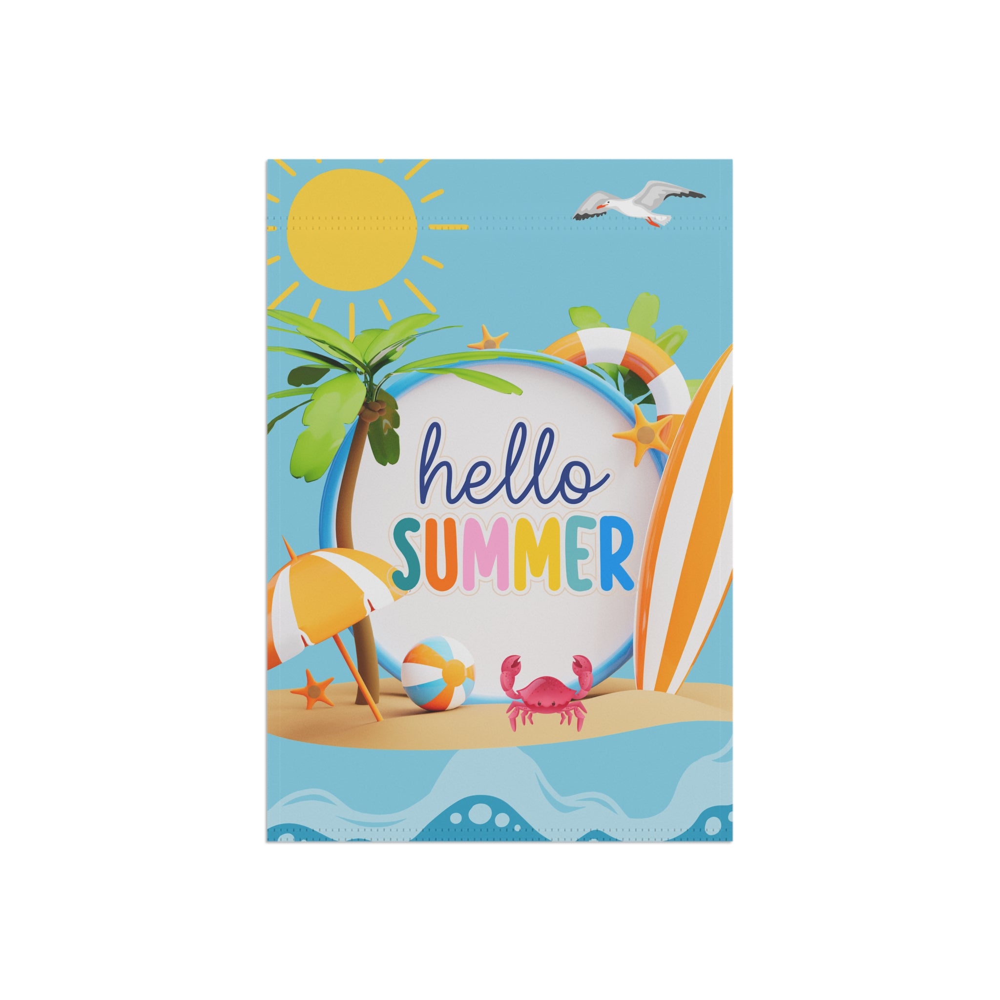 Beach Vibes Hello Summer Garden Flag Welcome Sign 12x18 inches