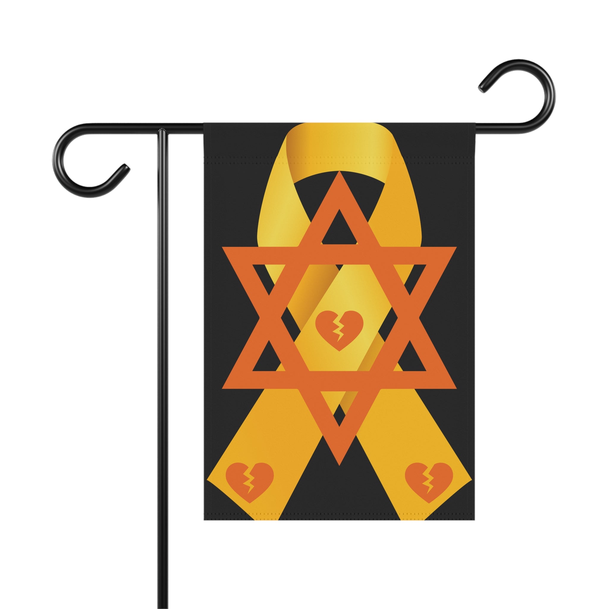 Heartfelt Garden Banner | Yellow Ribbon & Star of David, Jewish Flag, Memorial Decoration, Honor the Bibas Family