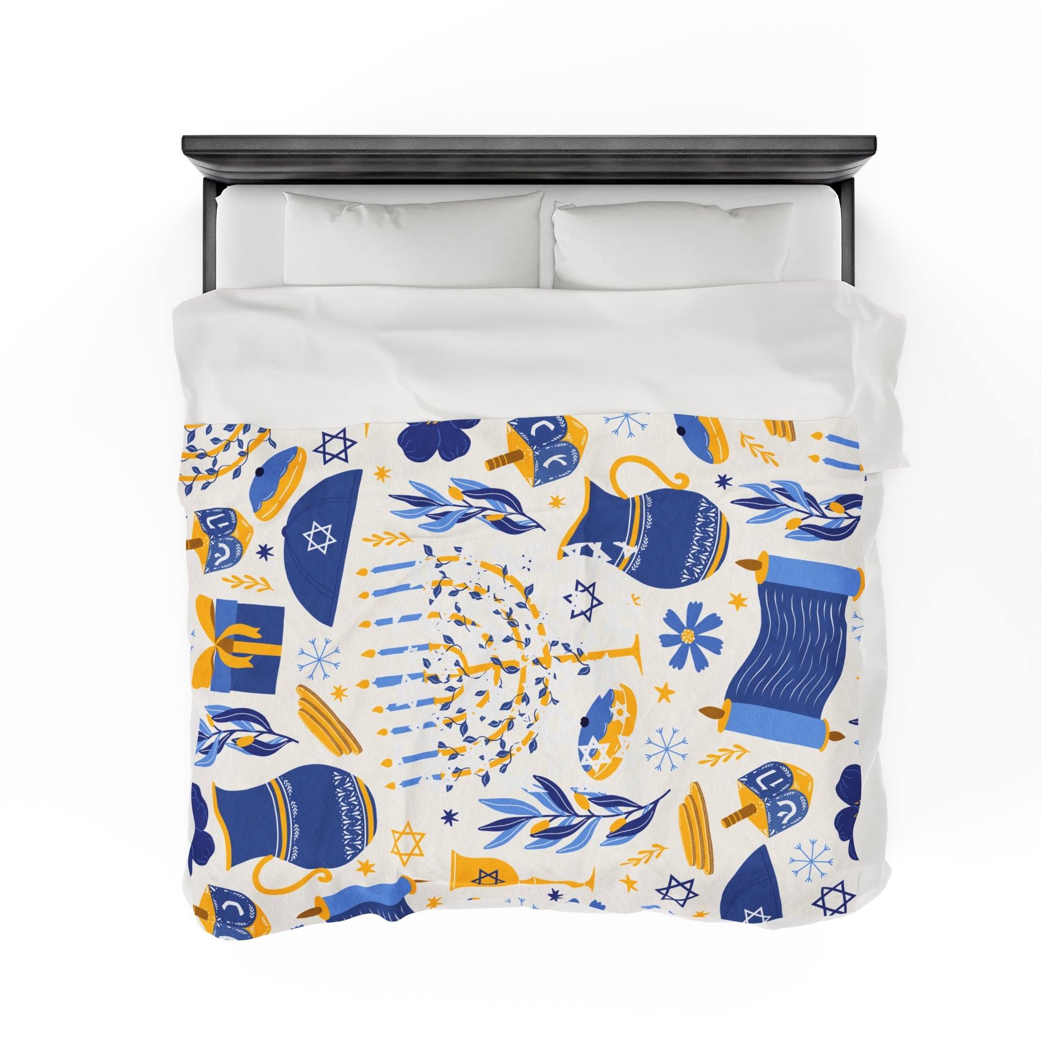 Hanukkah Velveteen Plush Blanket