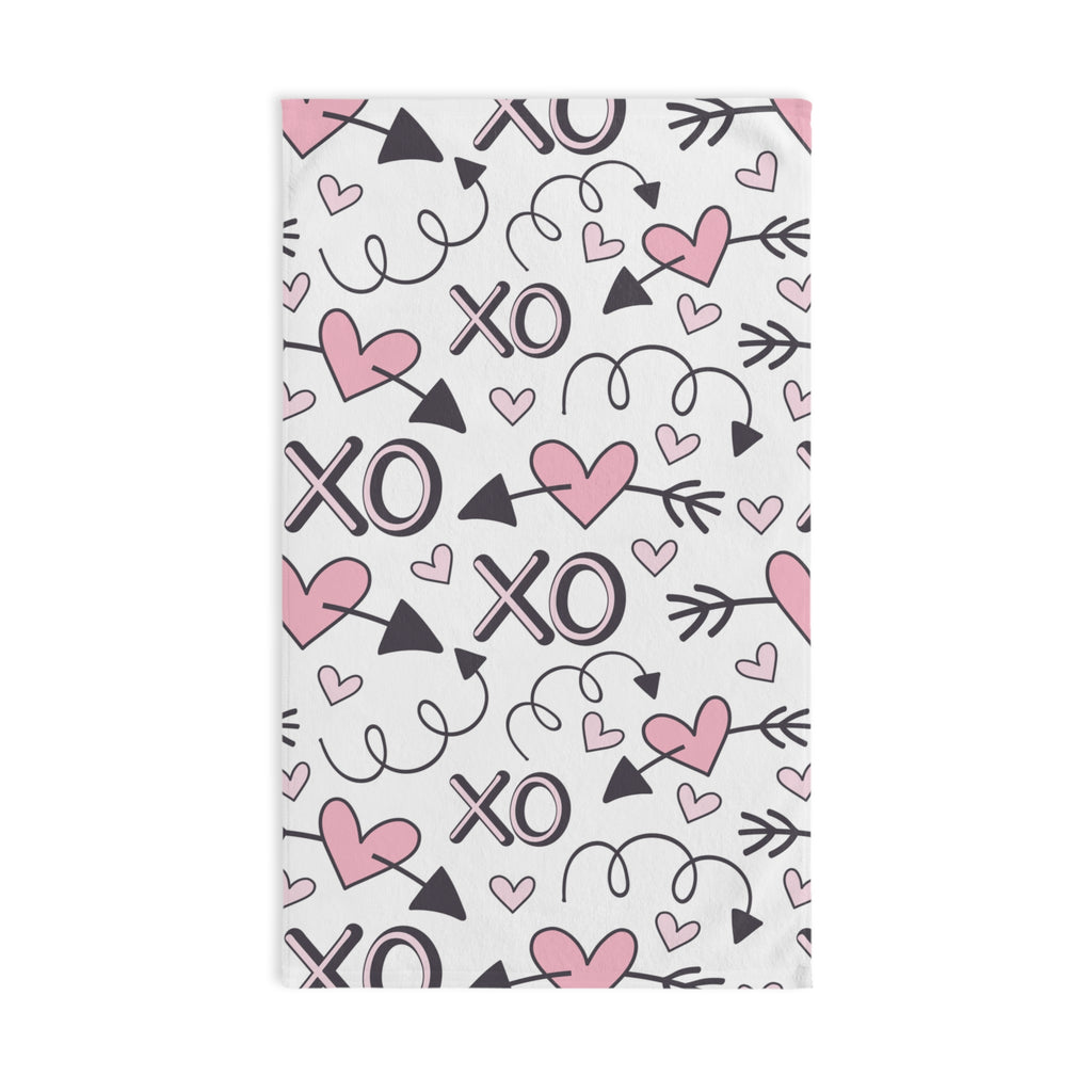 Valentine's Hand Towel Valentine's Day Hand Towel XO Heart Valentine's Day Towel